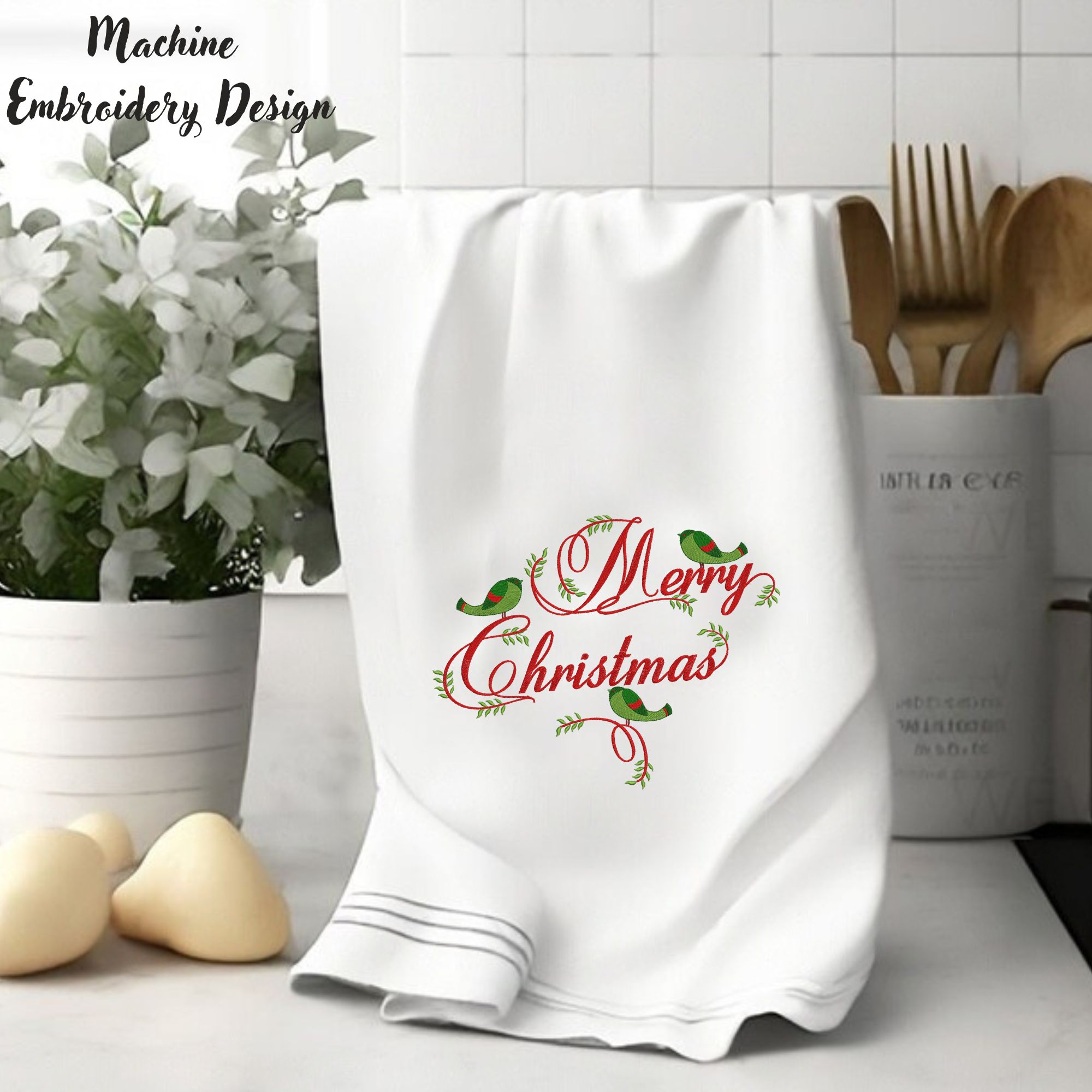 Merry Christmas Birds and Leaves-7