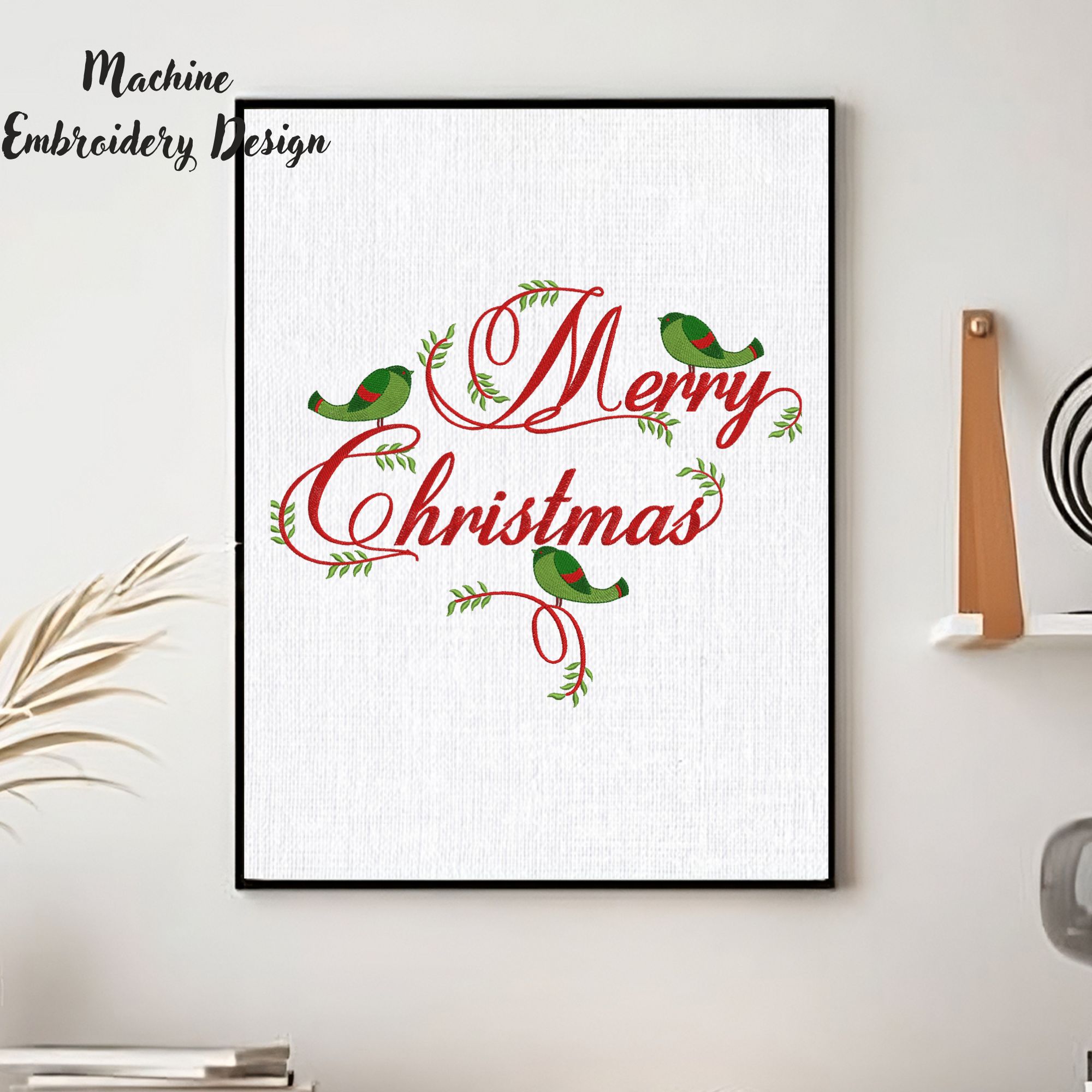 Merry Christmas Birds and Leaves-11