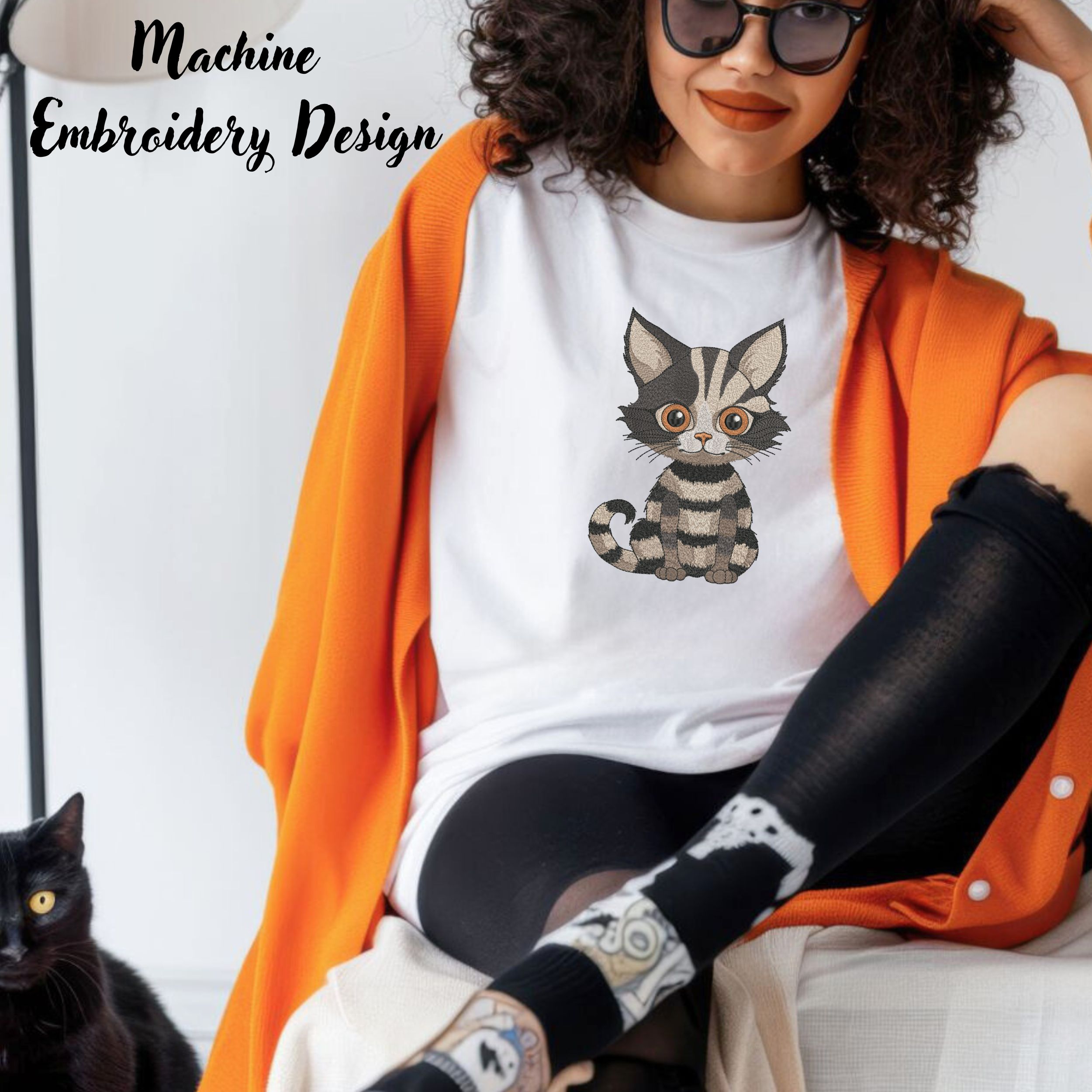 Striped Halloween Gothic Cat-9