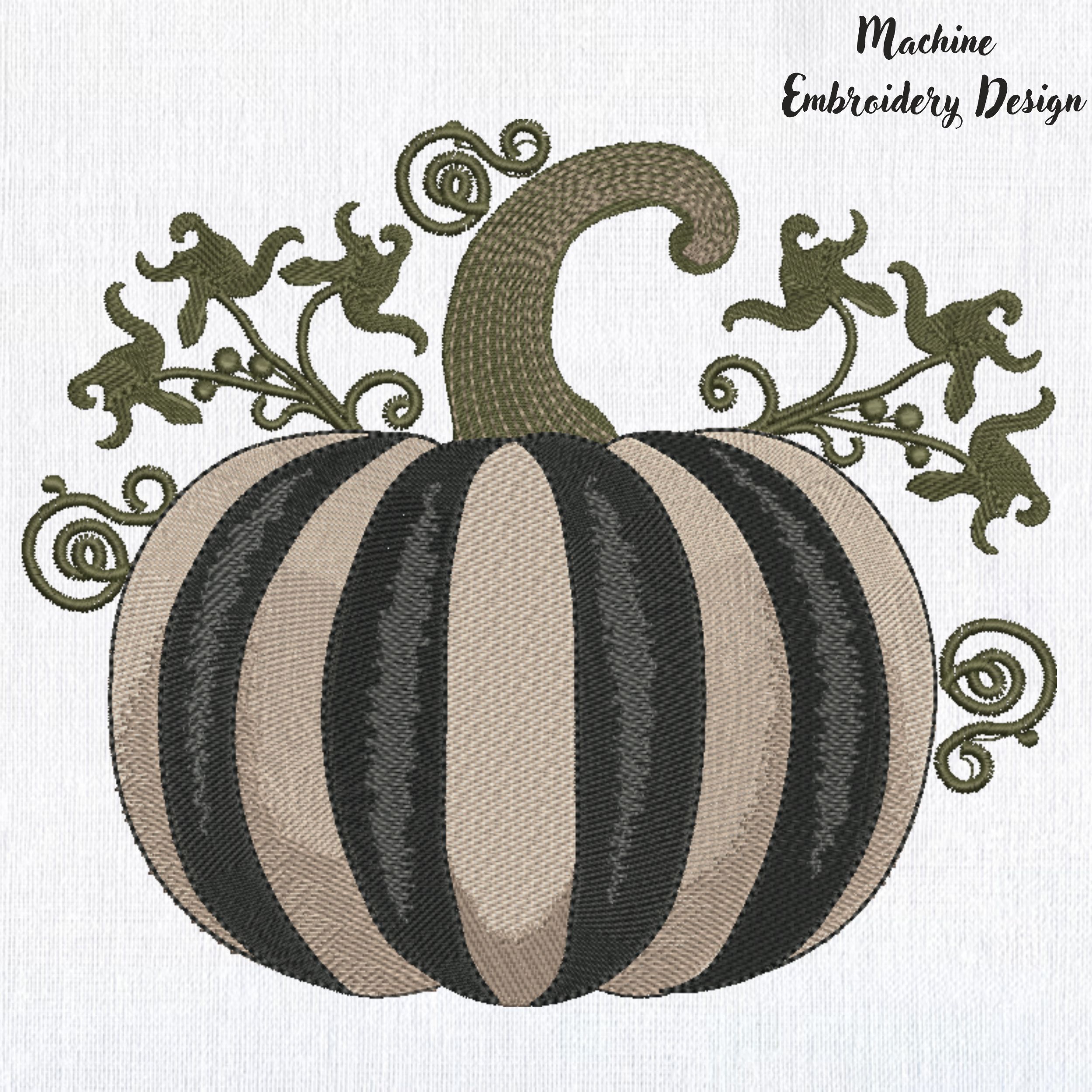 Striped Halloween Gray Pumpkin-3