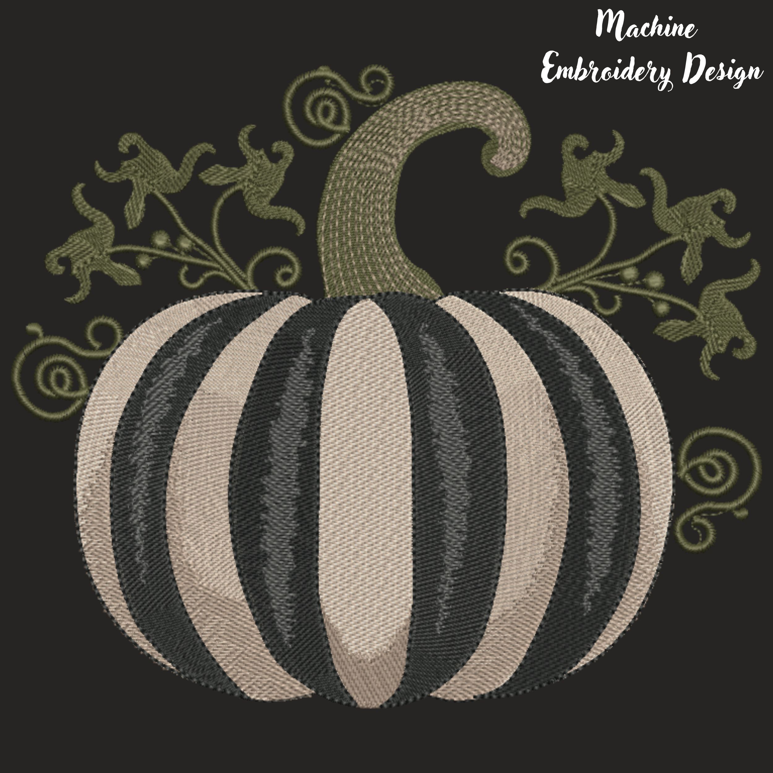 Striped Halloween Gray Pumpkin-5