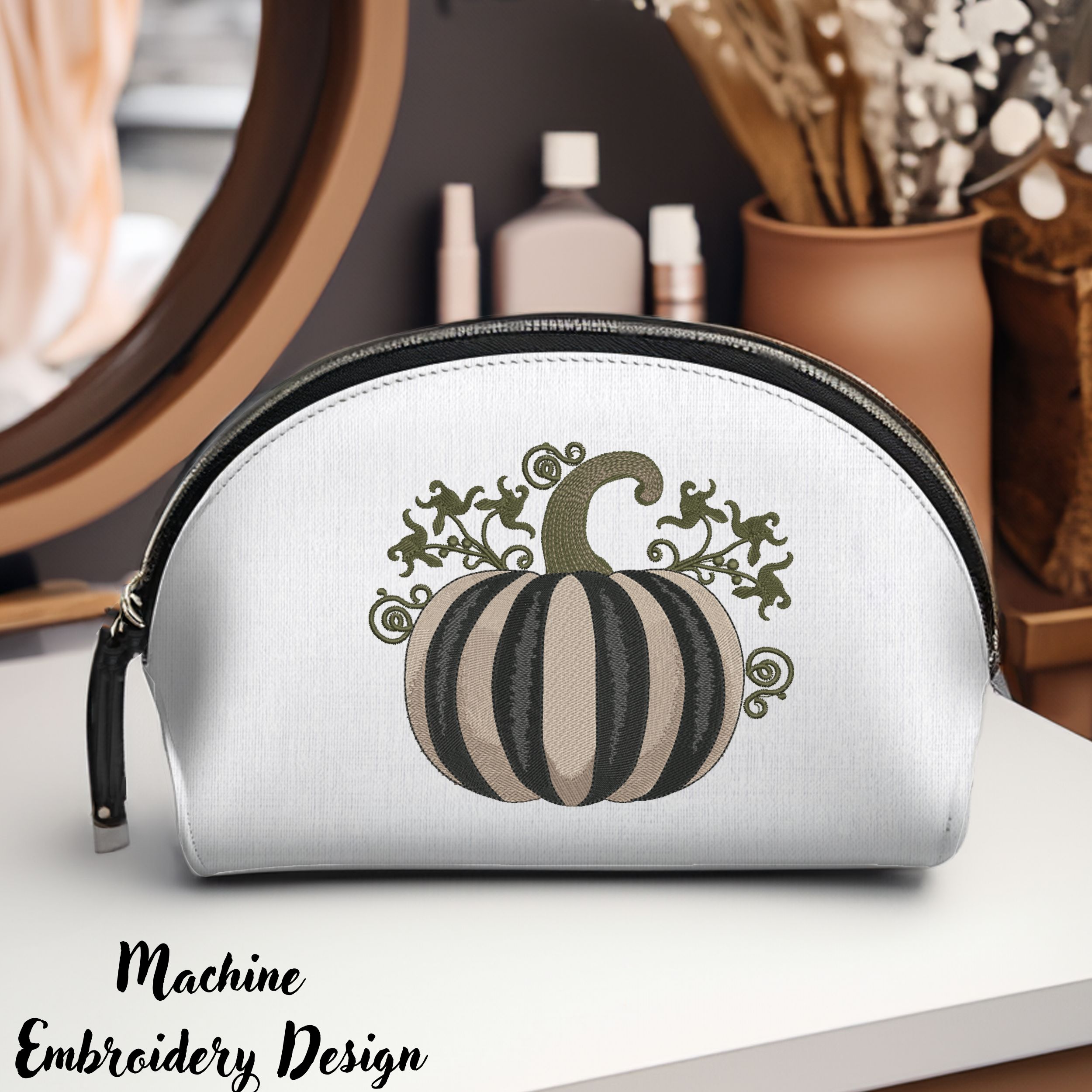 Striped Halloween Gray Pumpkin-11