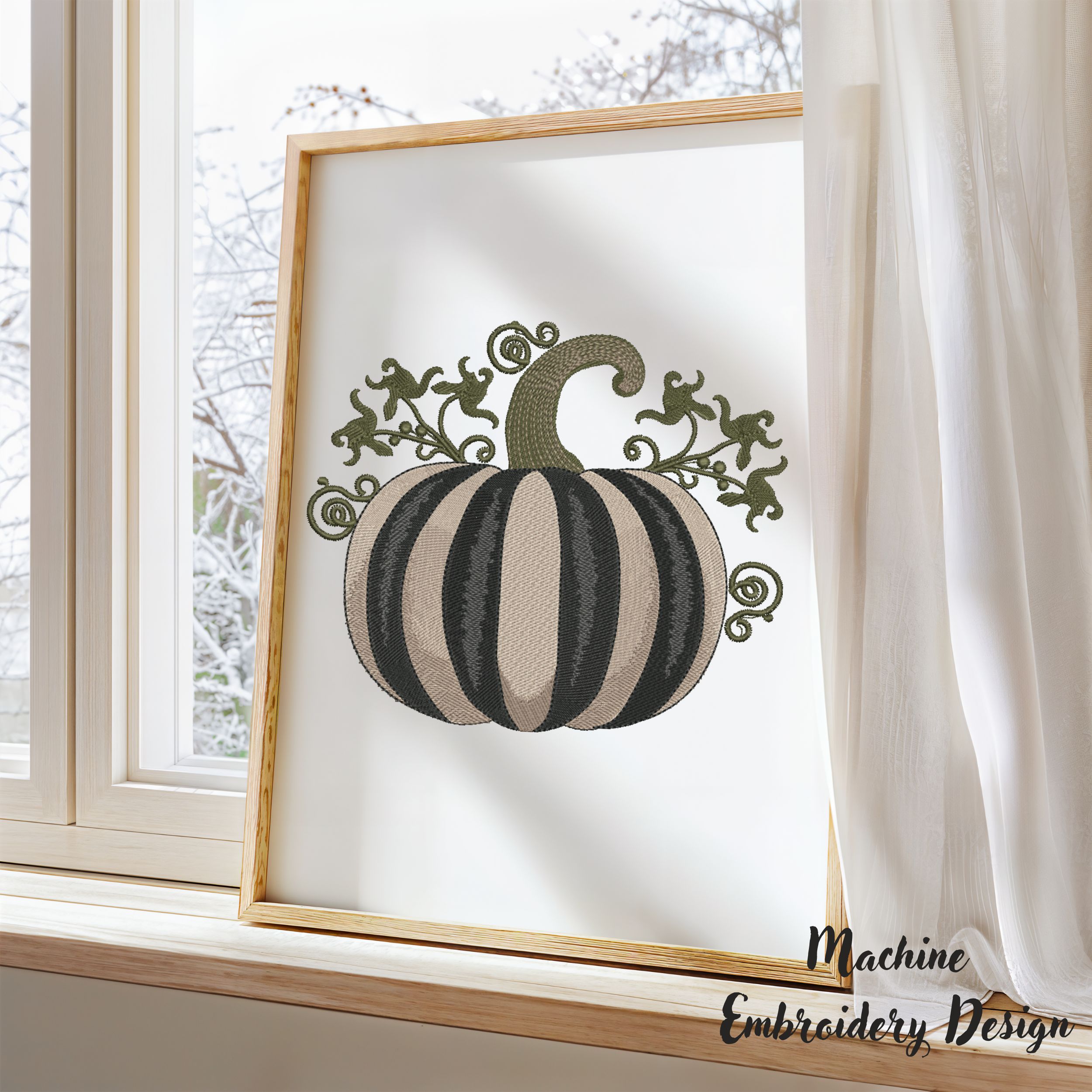 Striped Halloween Gray Pumpkin-12