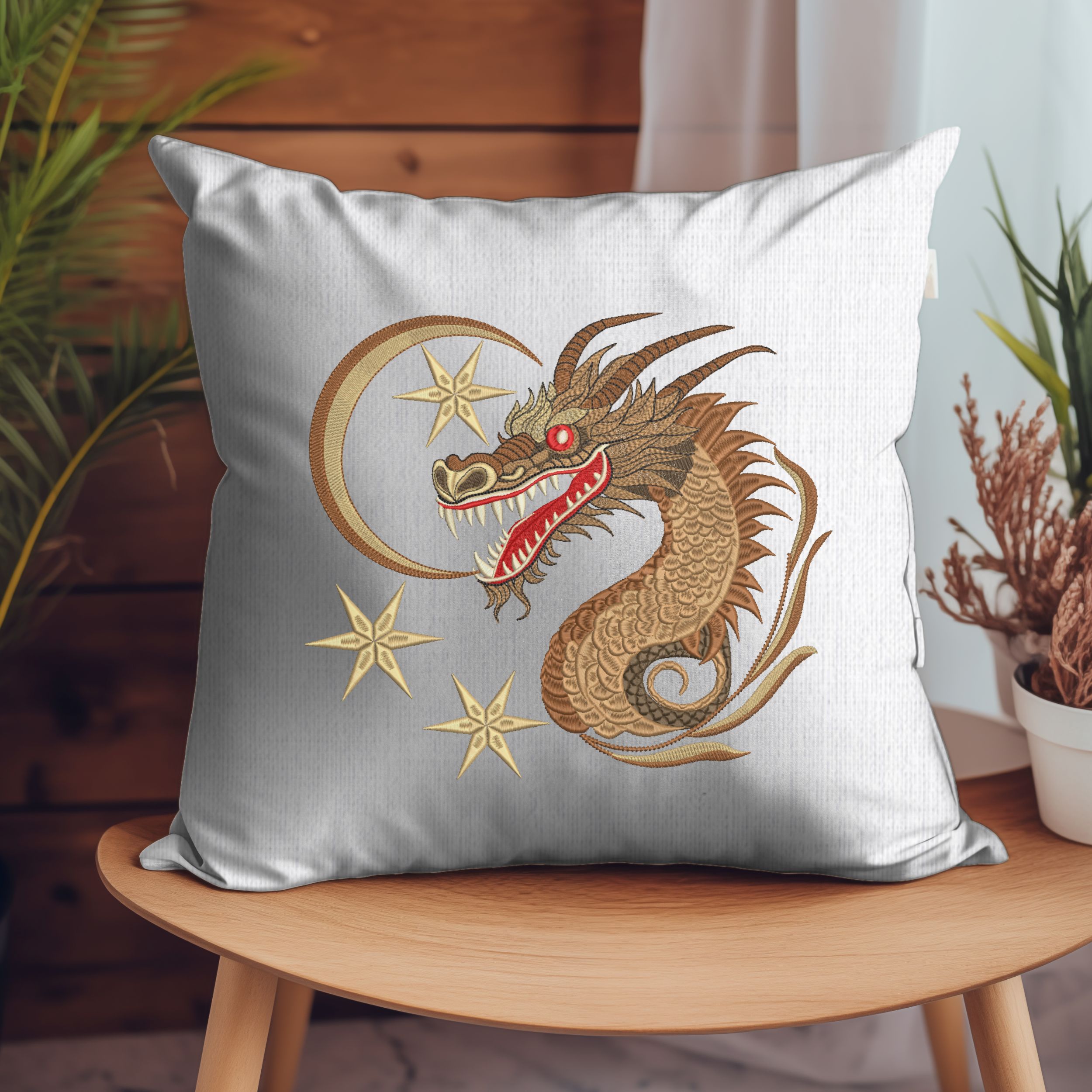 Mystical Gold Dragon Moon & Stars-6