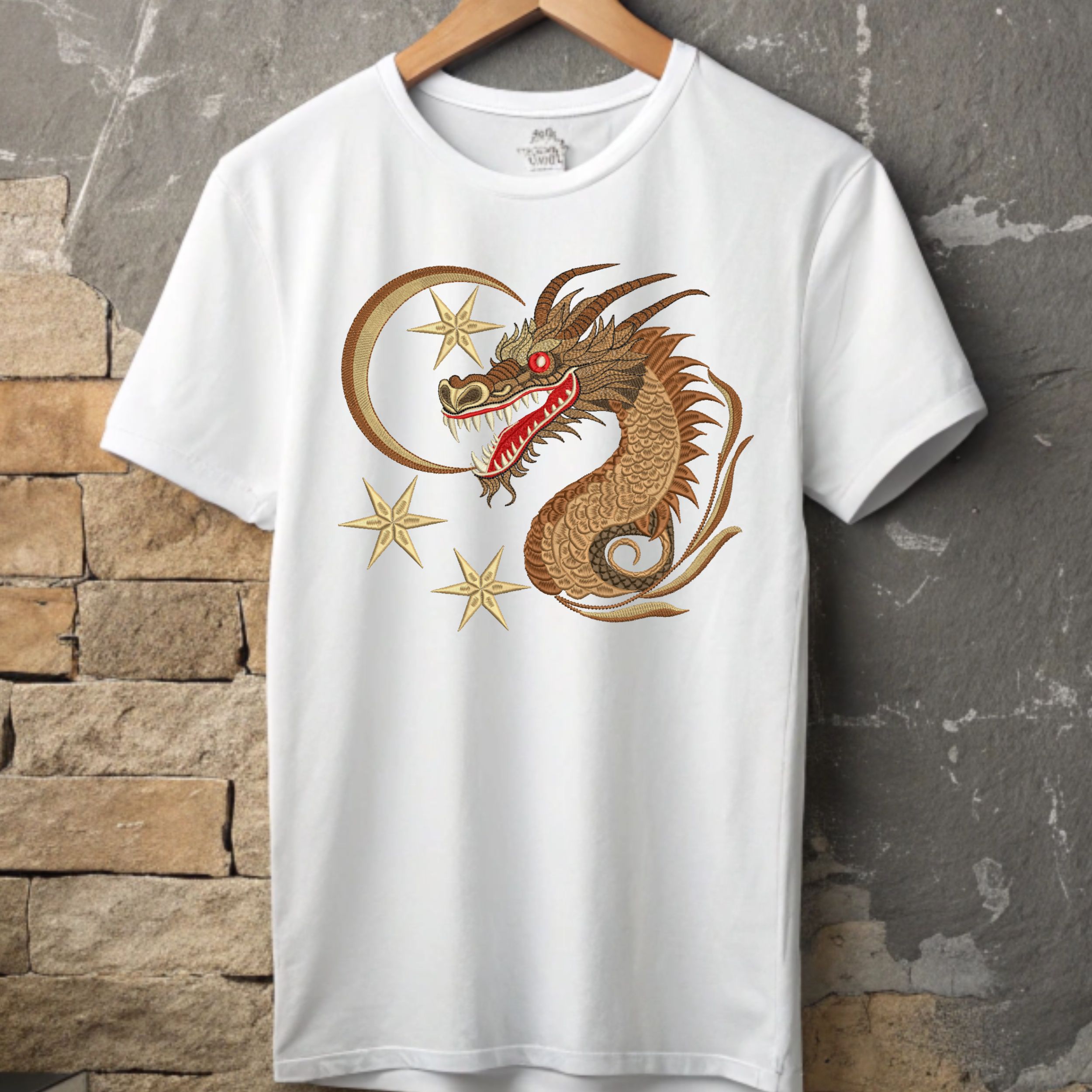 Mystical Gold Dragon Moon & Stars-7