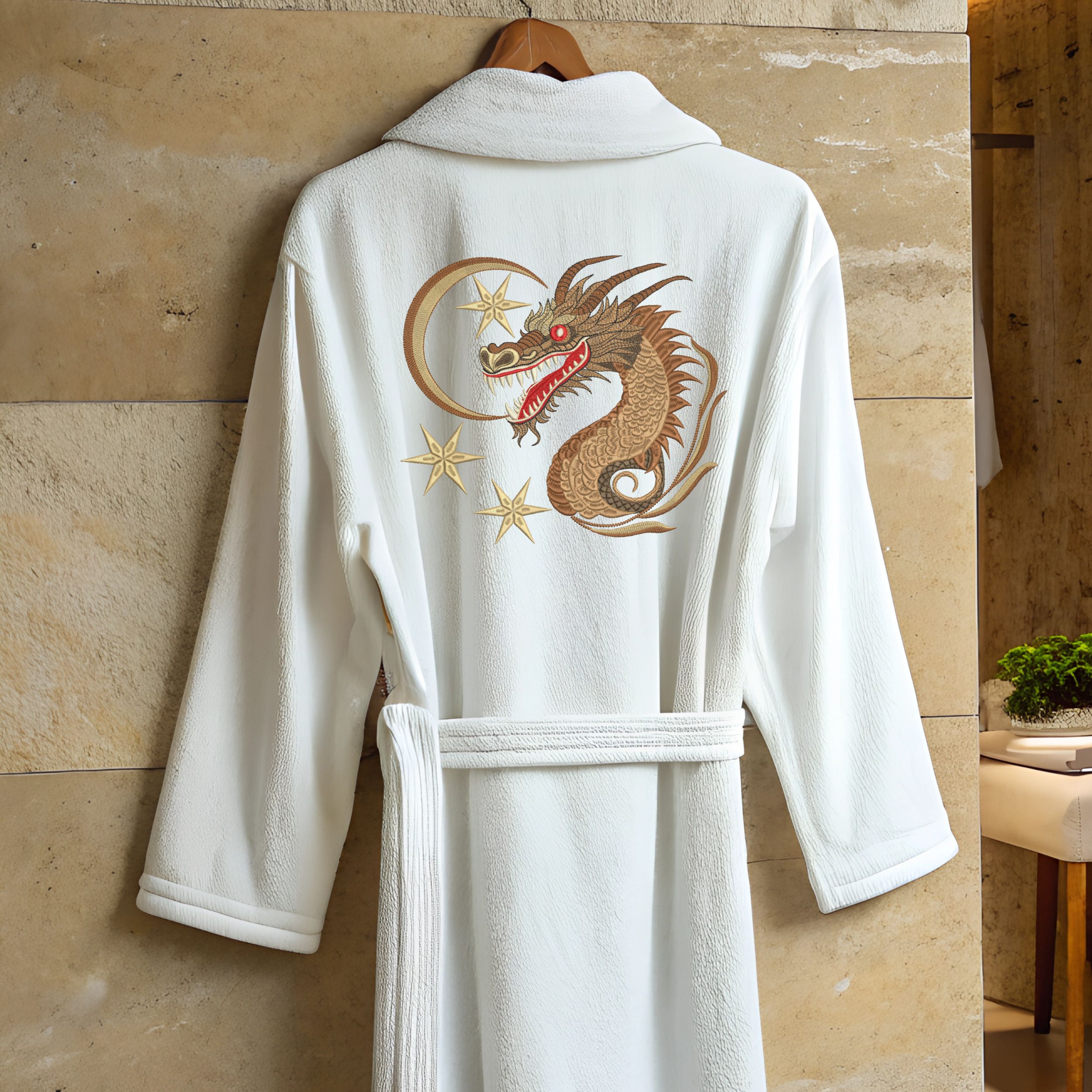 Mystical Gold Dragon Moon & Stars-11