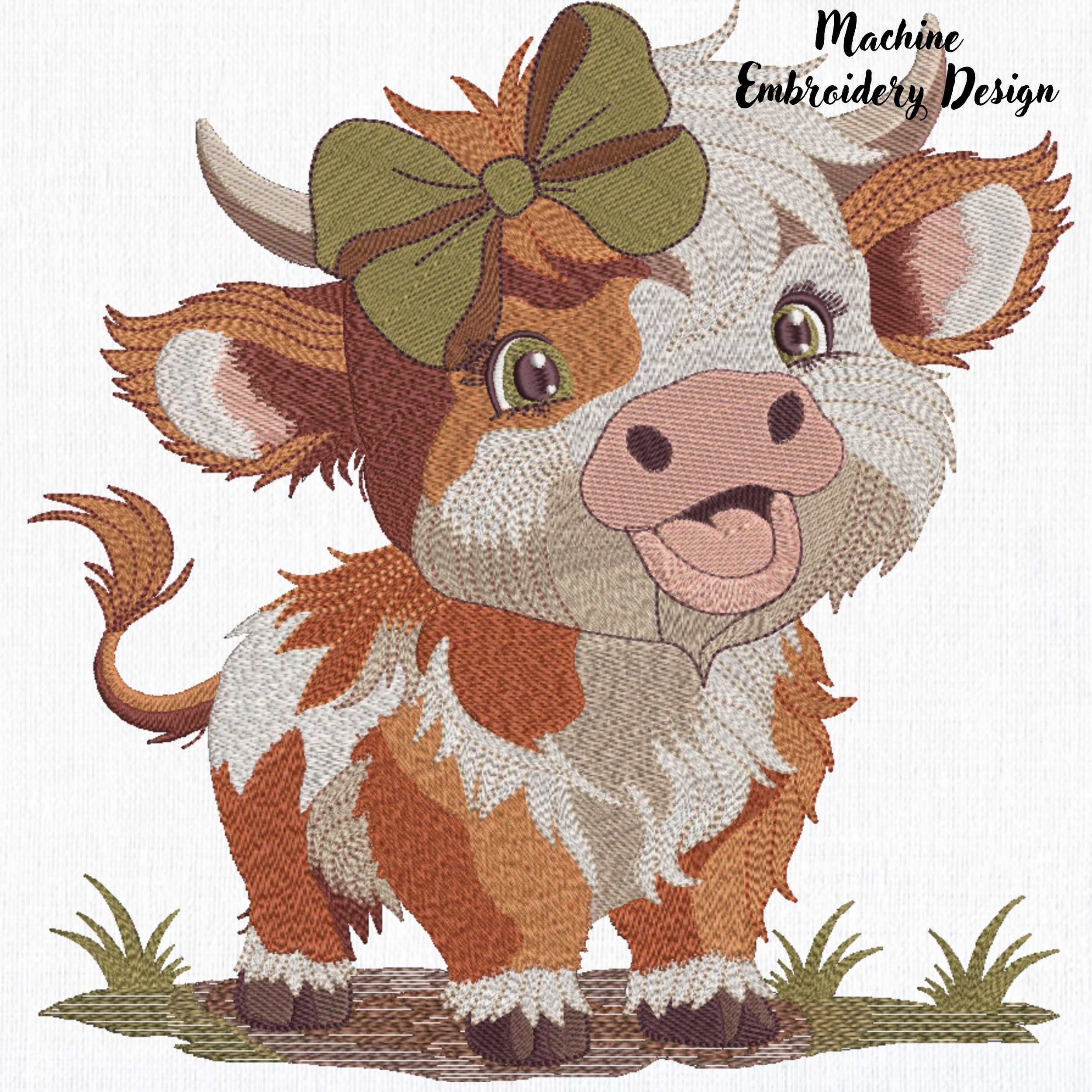 Cute Funny Highland Baby Girl Cow Farm Animal-3