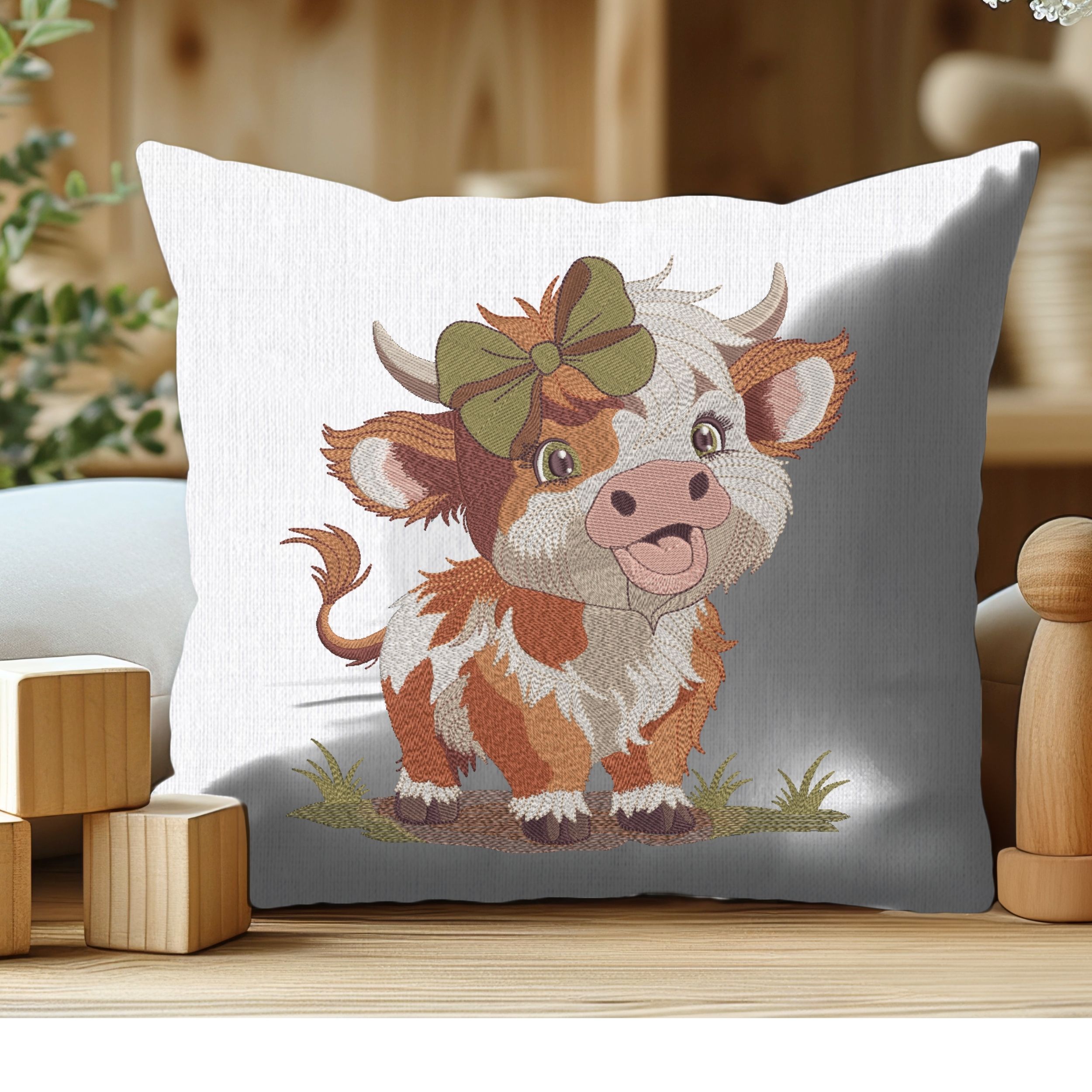 Cute Funny Highland Baby Girl Cow Farm Animal-7