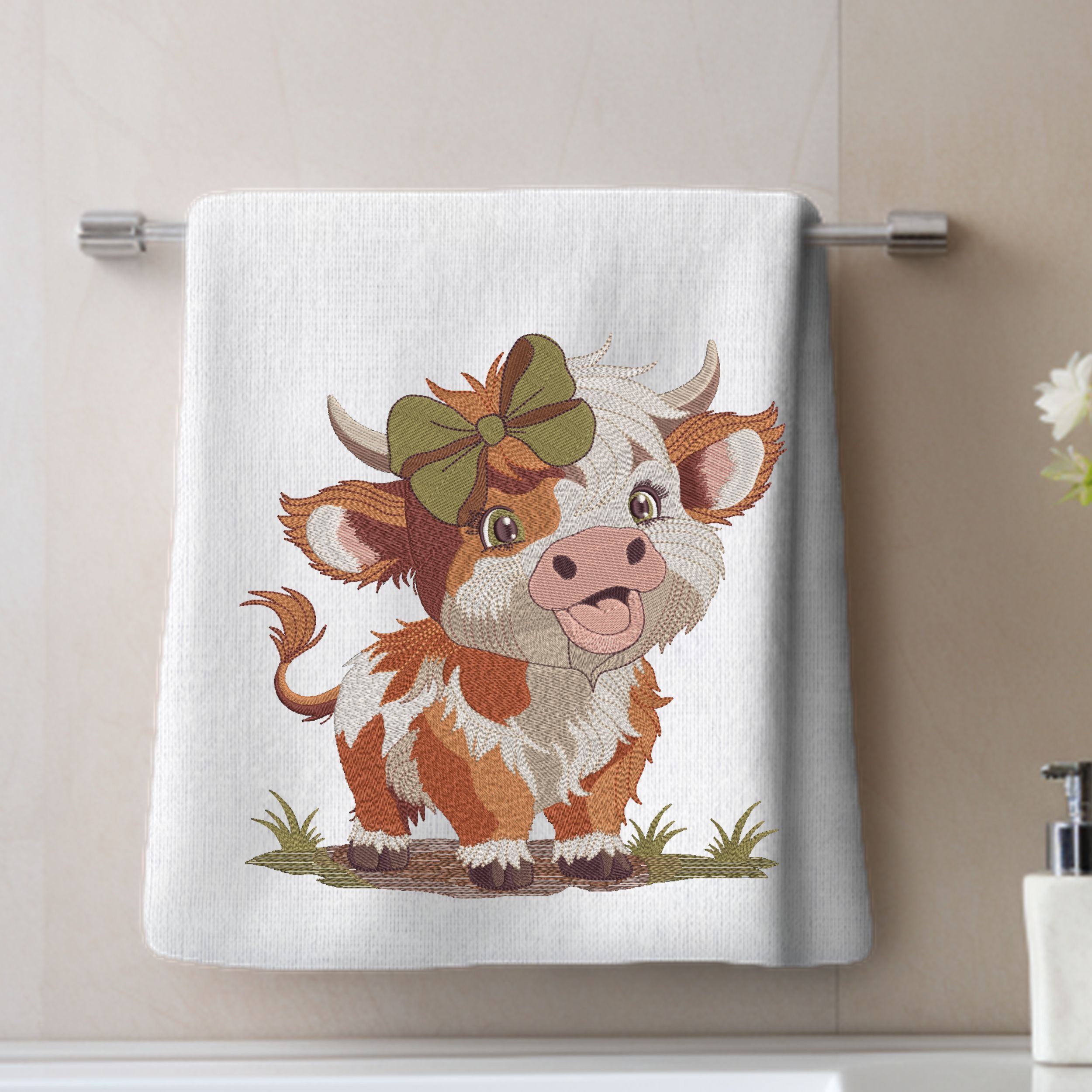 Cute Funny Highland Baby Girl Cow Farm Animal-9
