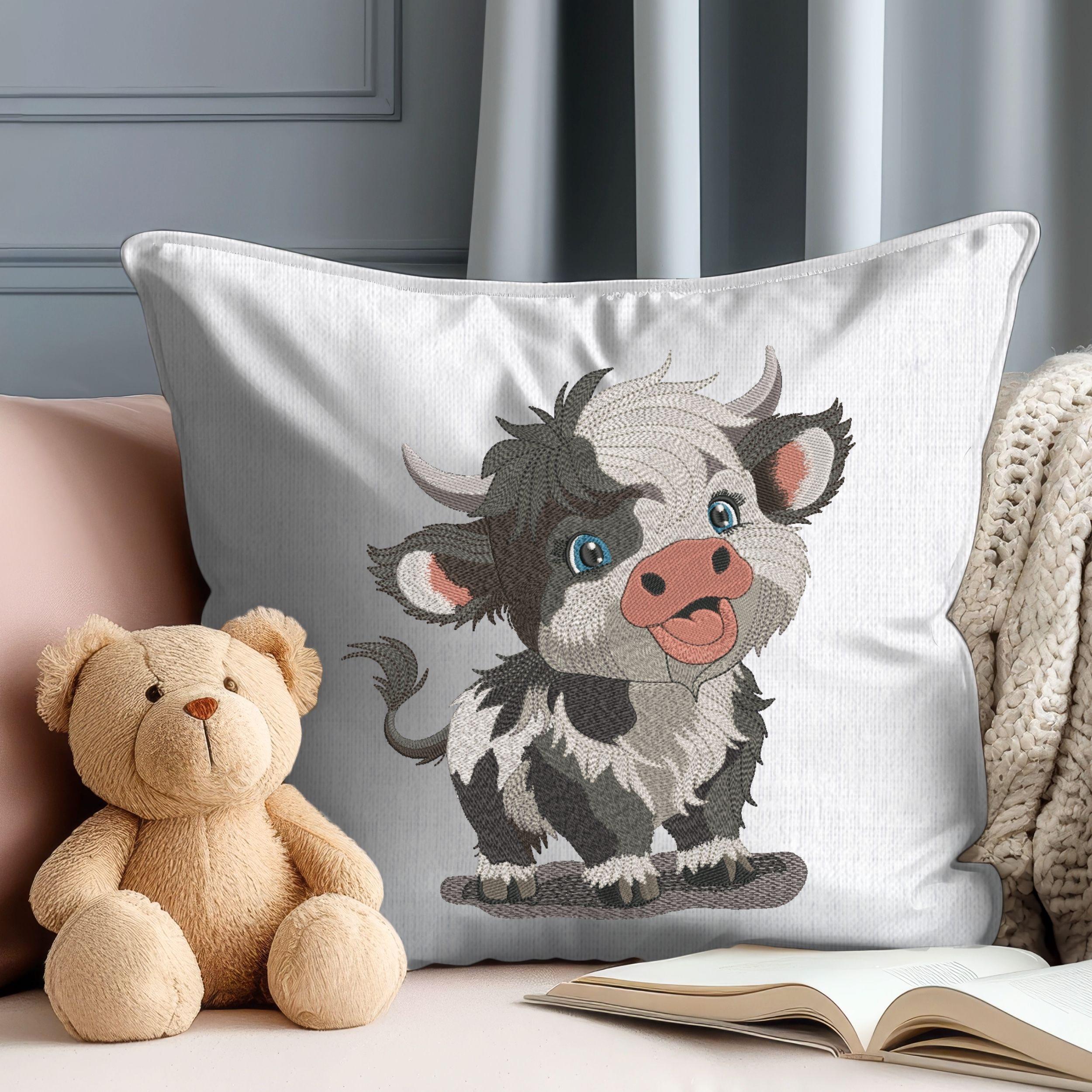 Cute Funny Highland Baby Cow Farm Animal-7