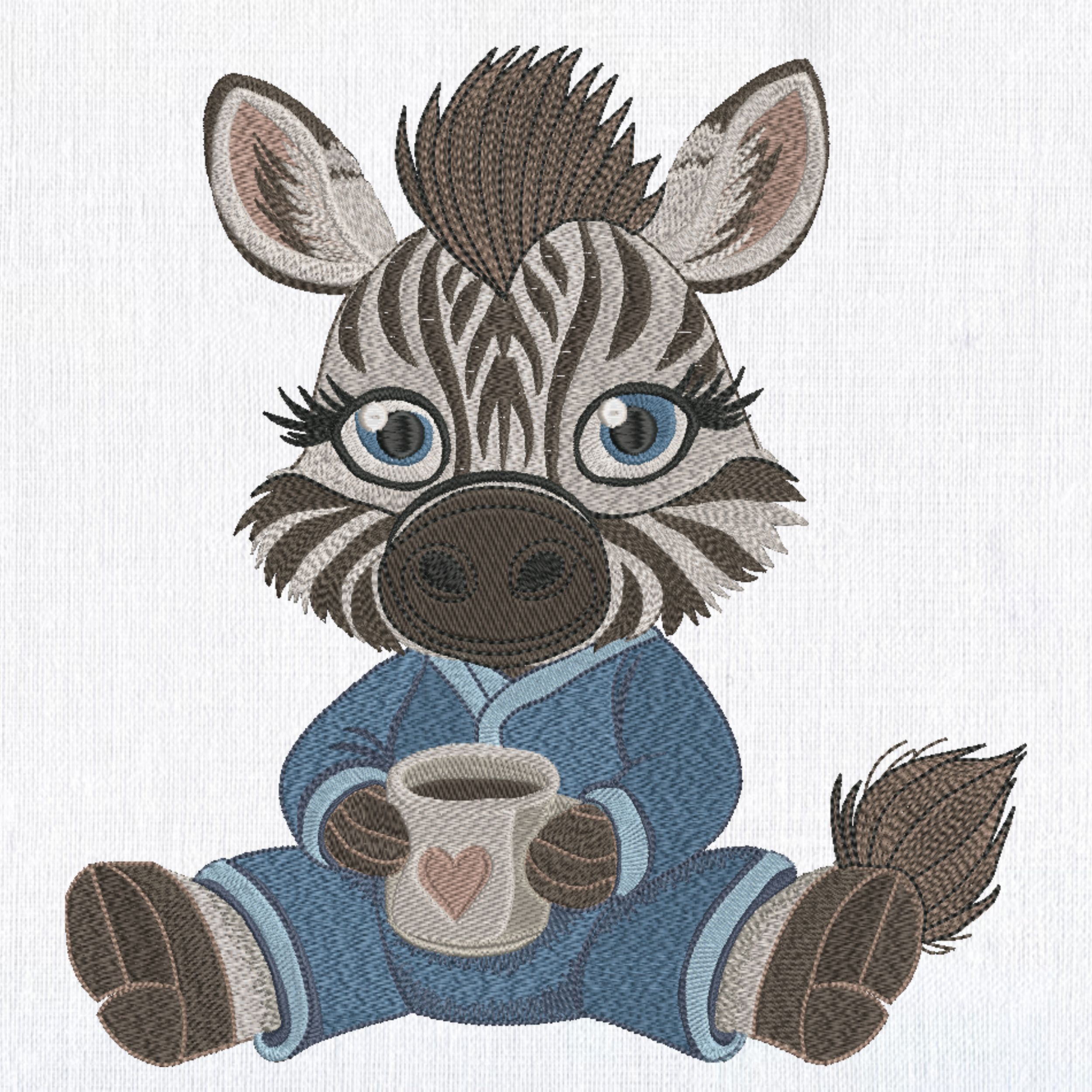 Cute sleepy Baby Zebra in Pajamas-3