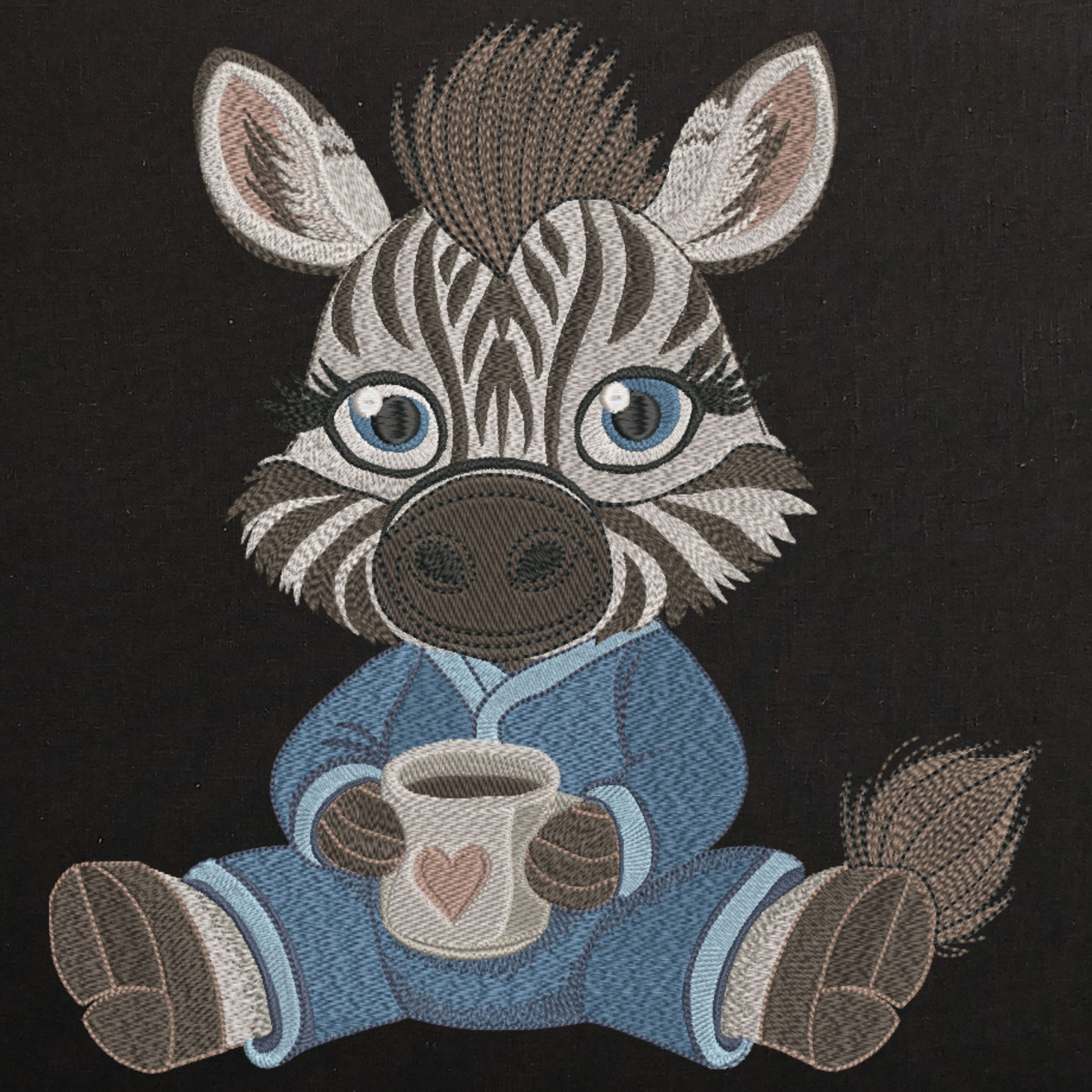 Cute sleepy Baby Zebra in Pajamas-4