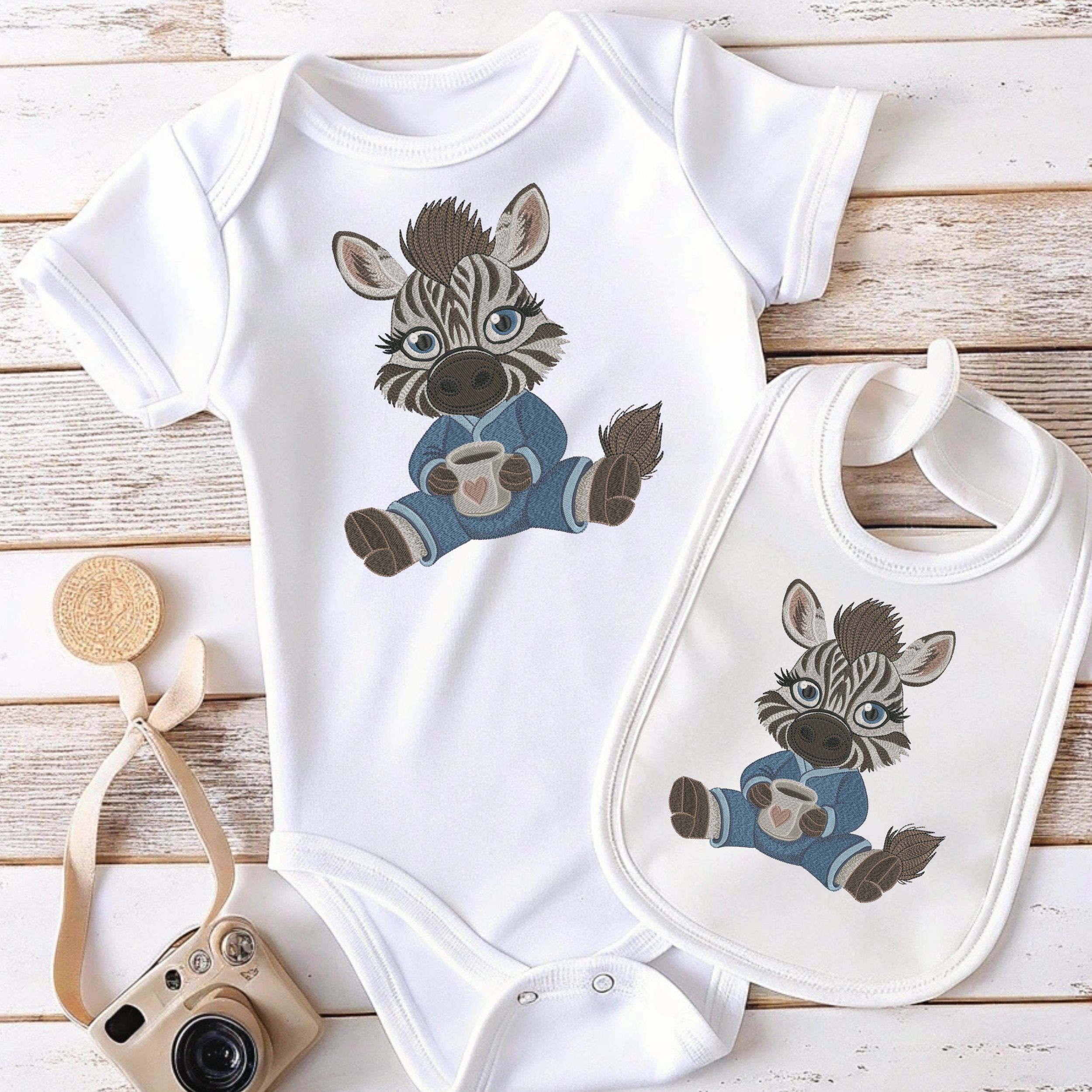 Cute sleepy Baby Zebra in Pajamas-8