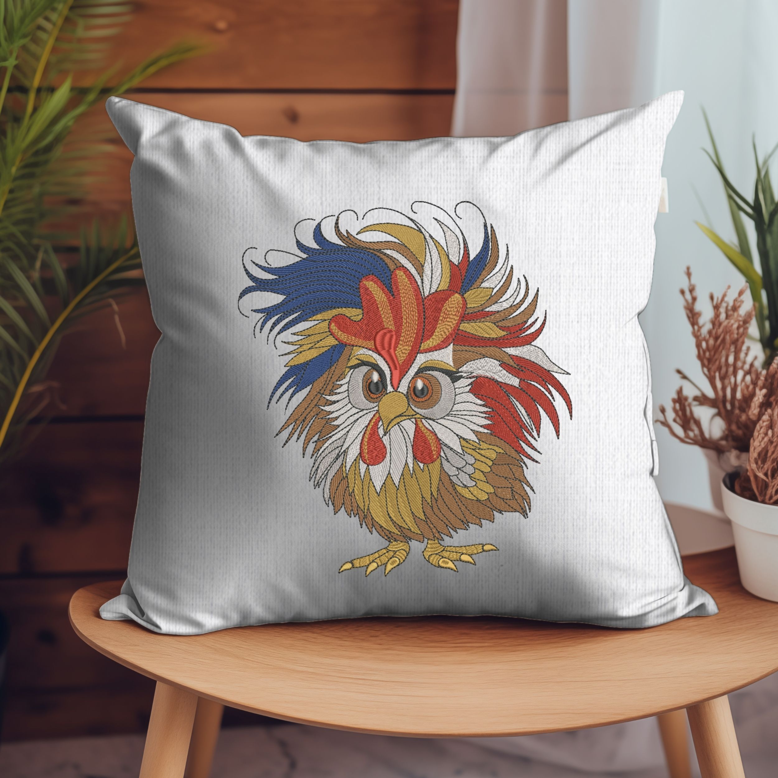Funny Crazy cockerel. Chicken Boy2-6