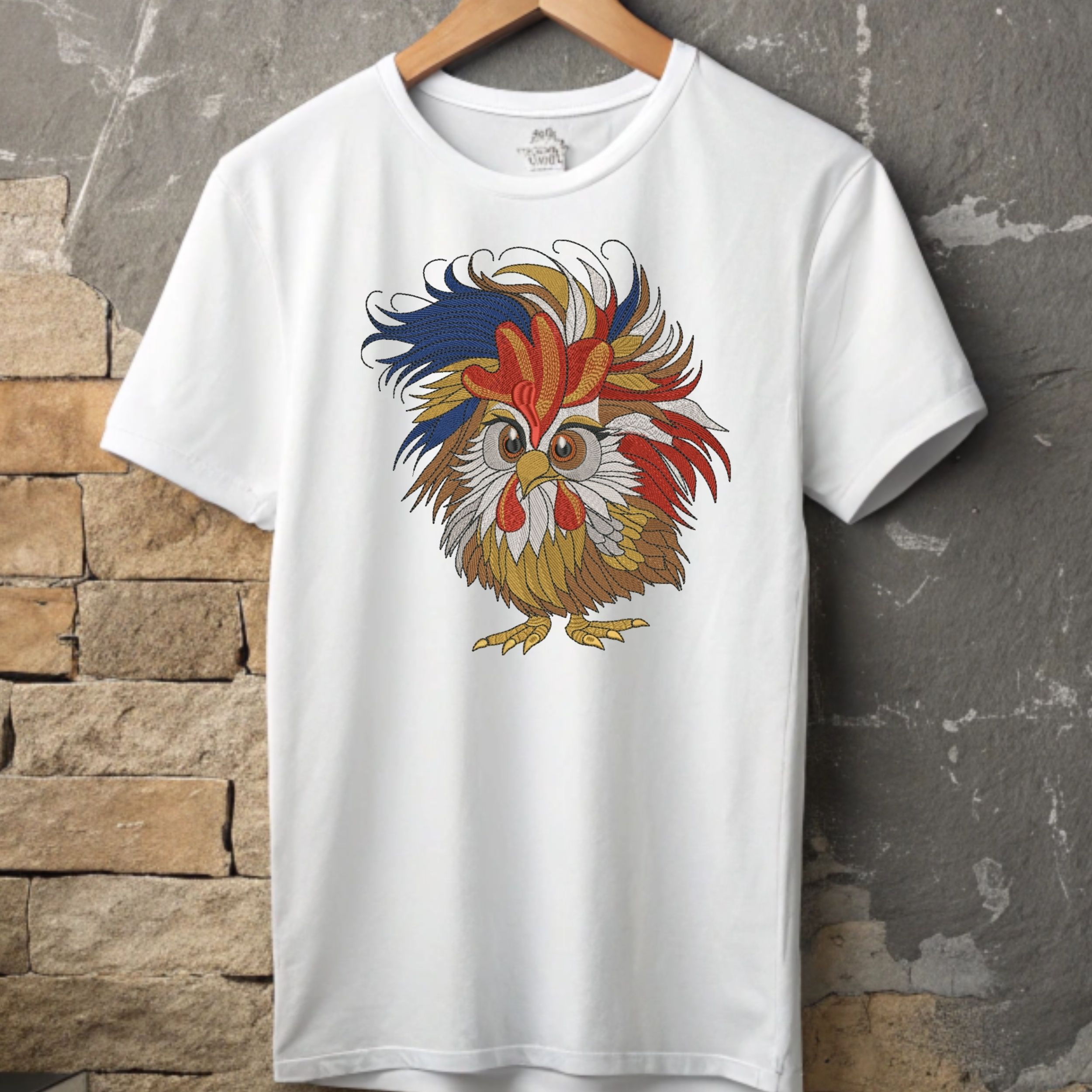 Funny Crazy cockerel. Chicken Boy2-7