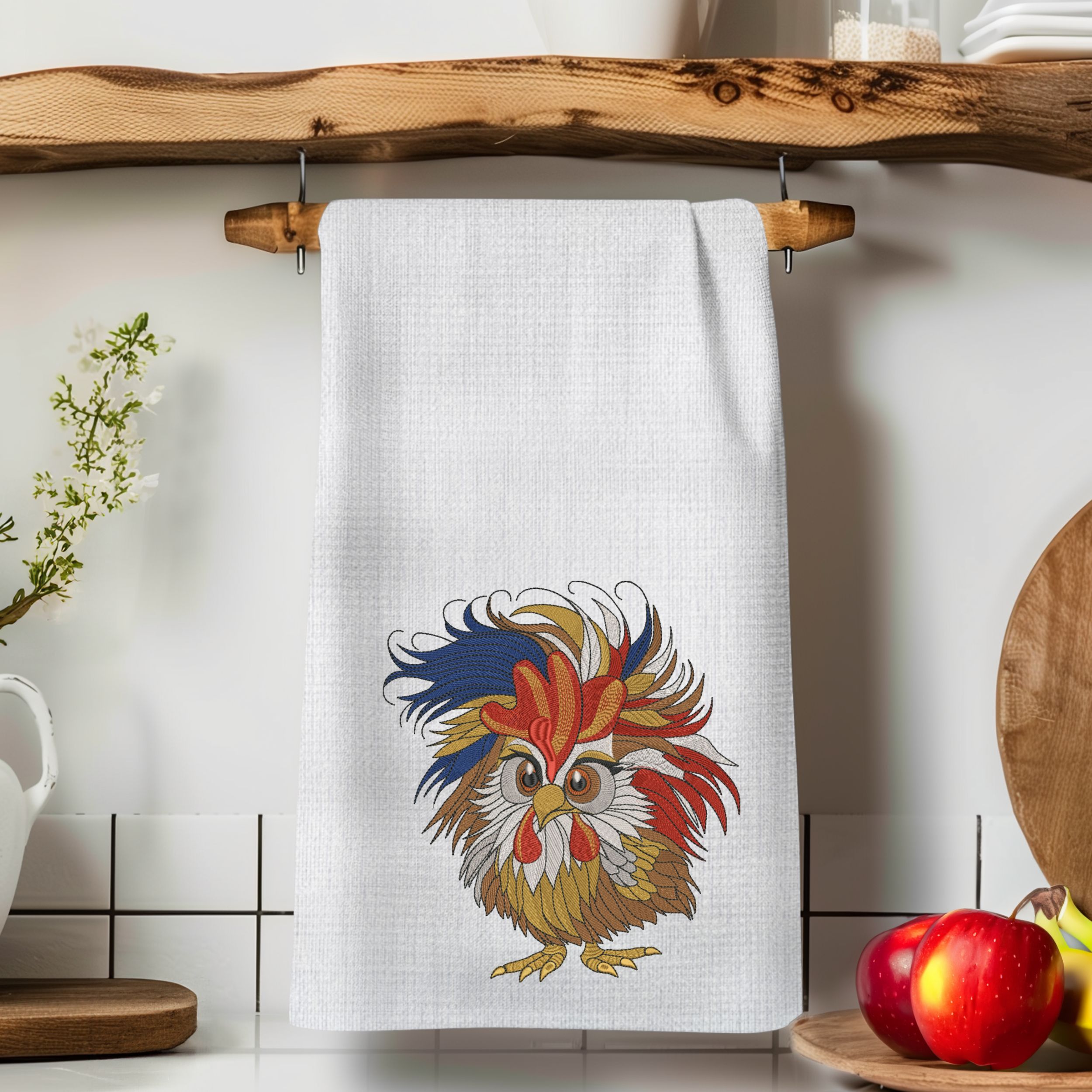 Funny Crazy cockerel. Chicken Boy2-9