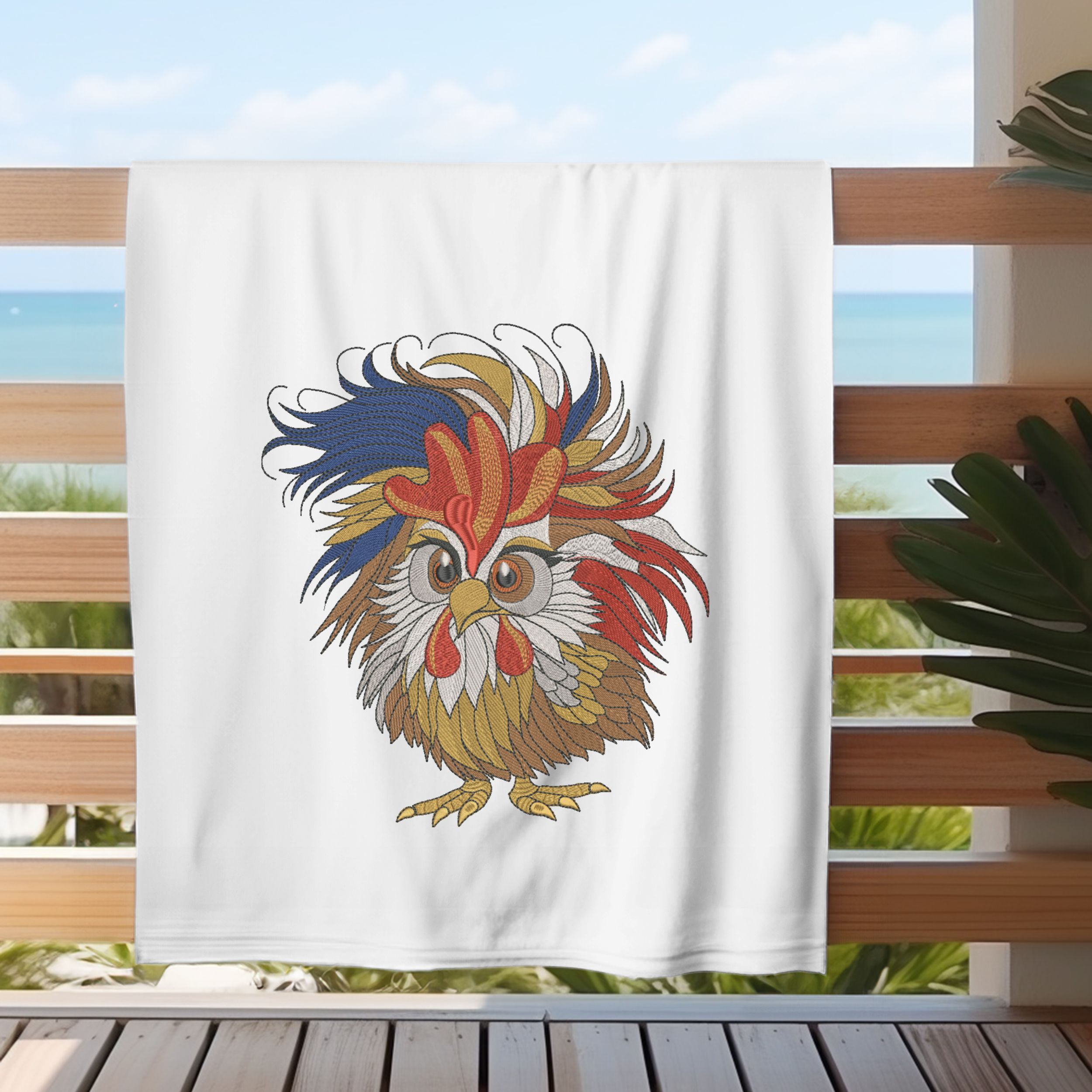 Funny Crazy cockerel. Chicken Boy2-11