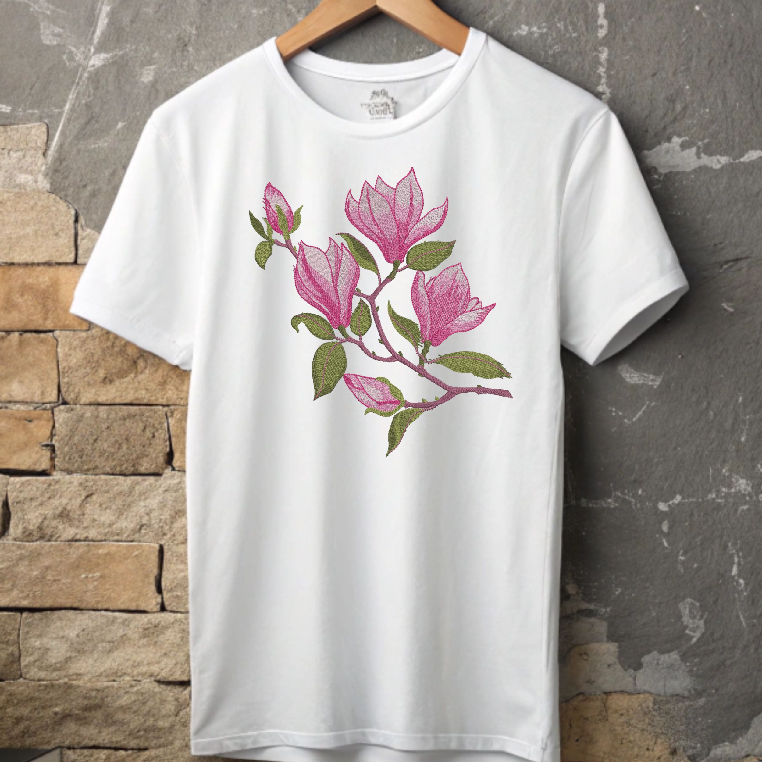 Spring Pink Magnolia Flowers Branch-7