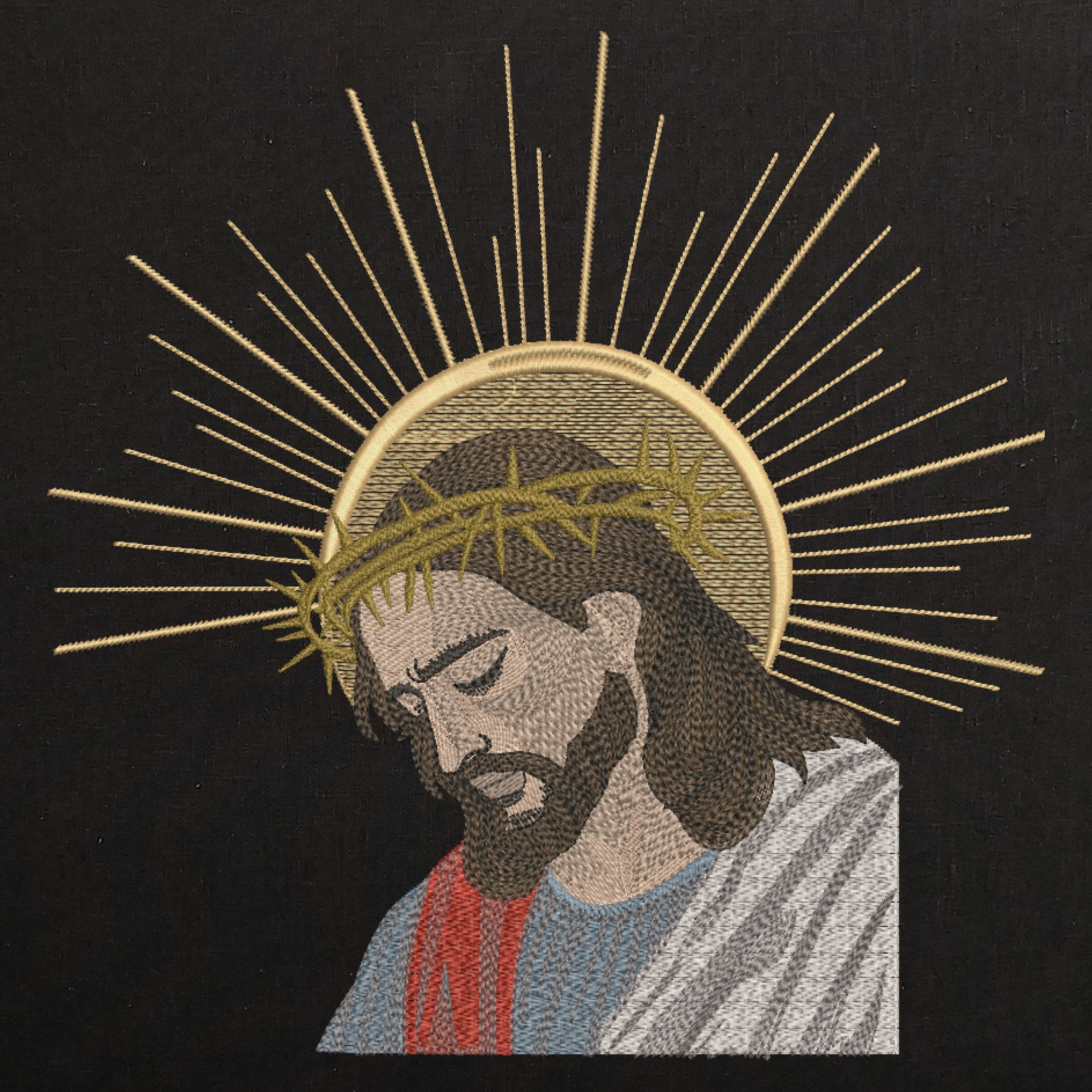 Jesus Christ with Halo and Crown of Thorns-4