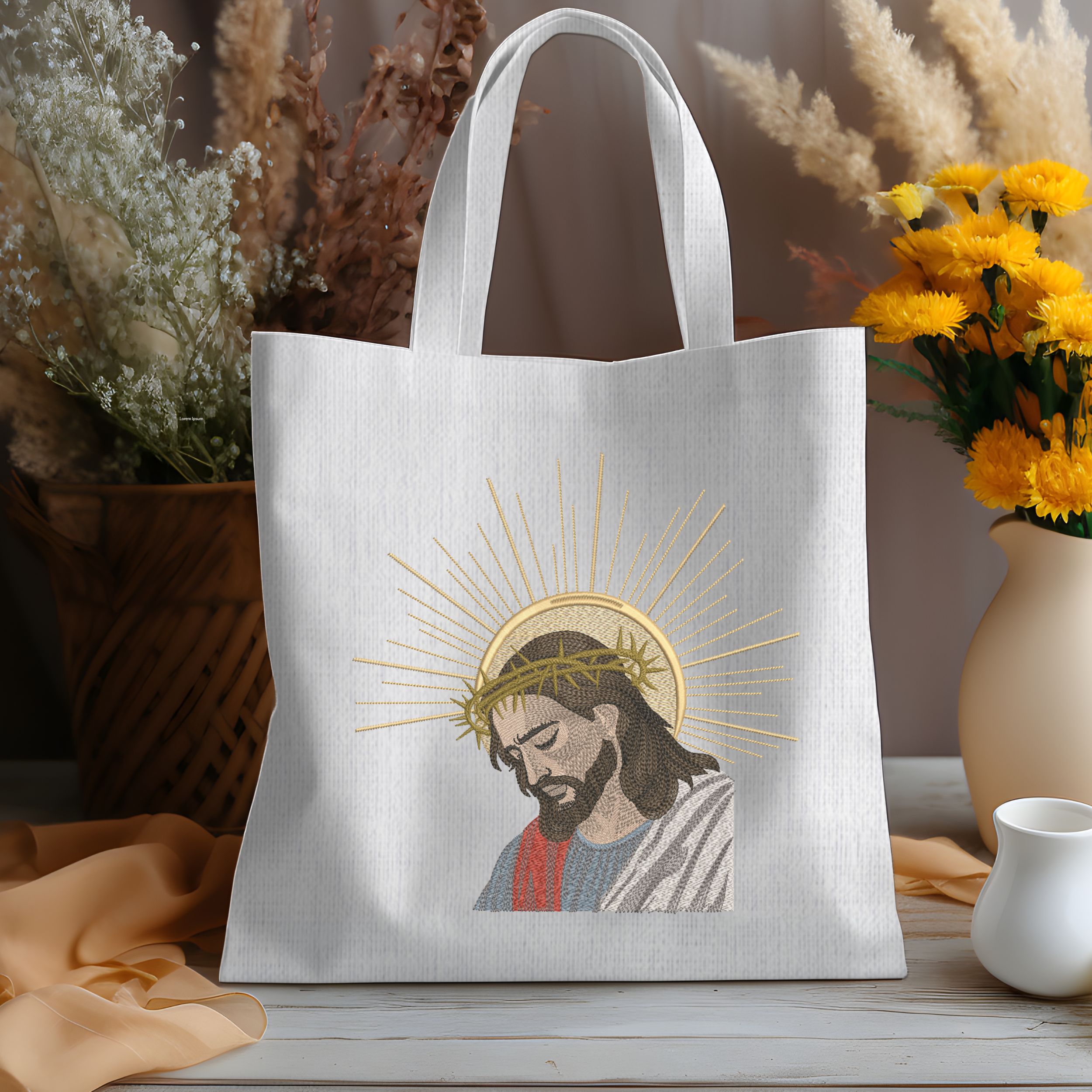 Jesus Christ with Halo and Crown of Thorns-8