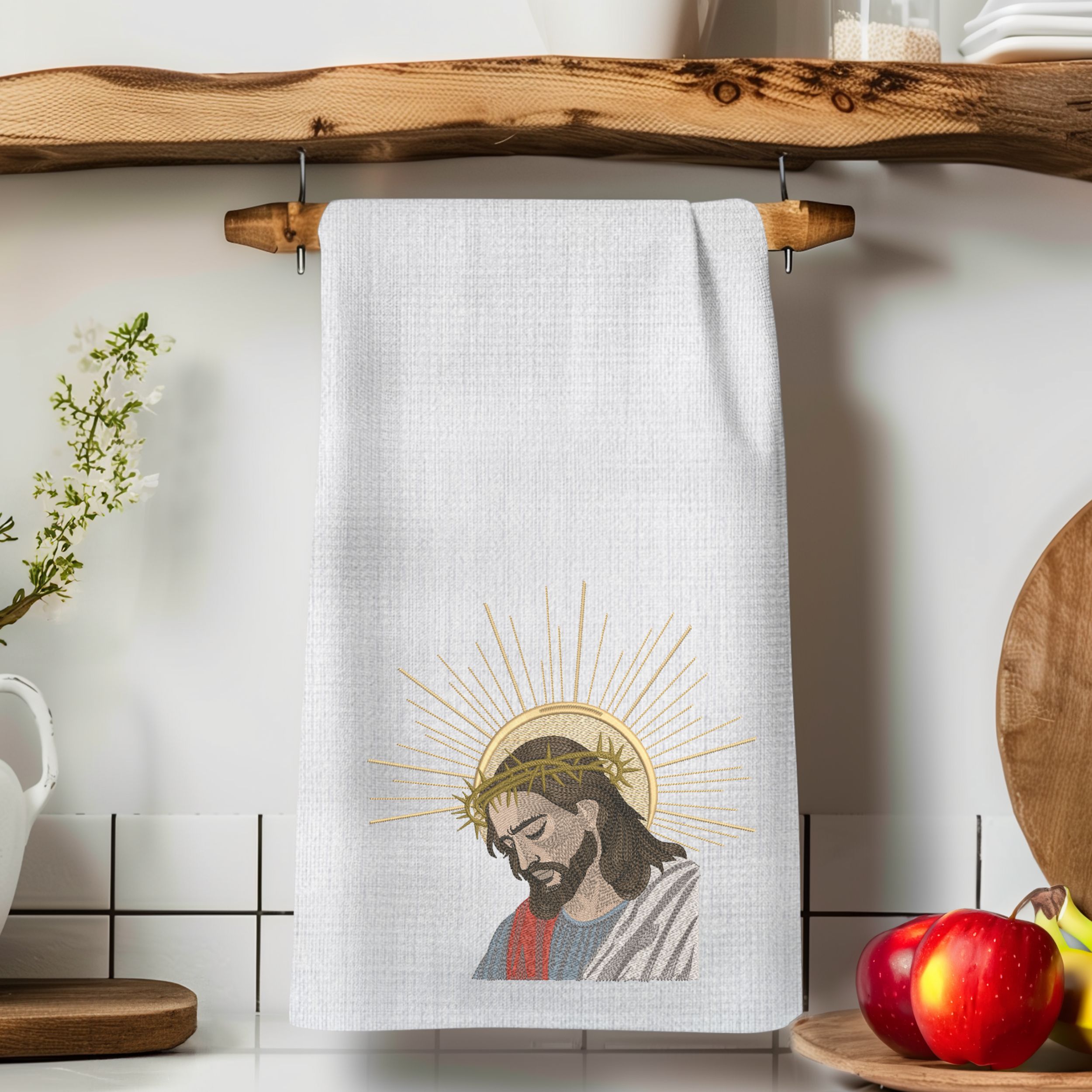 Jesus Christ with Halo and Crown of Thorns-9