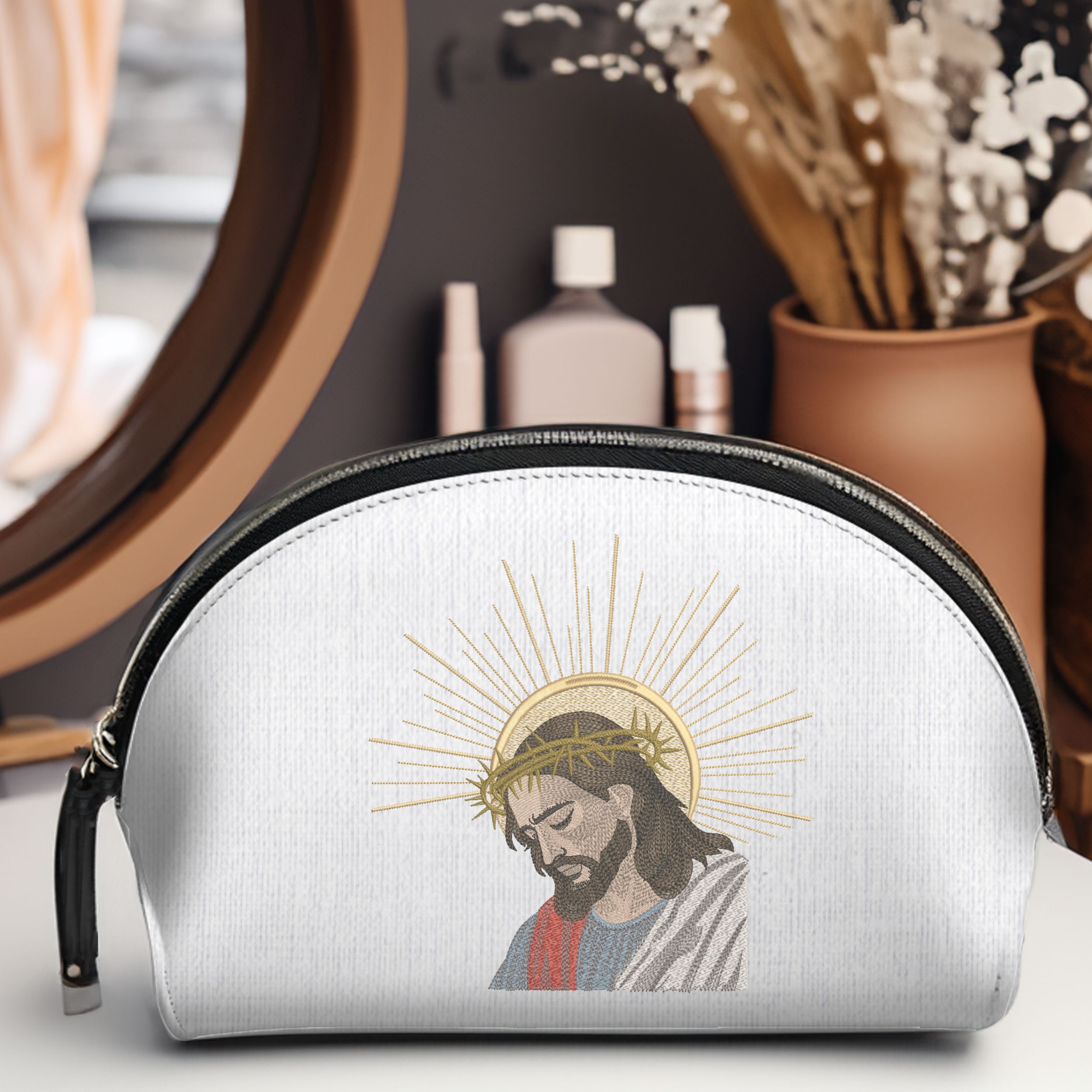 Jesus Christ with Halo and Crown of Thorns-10