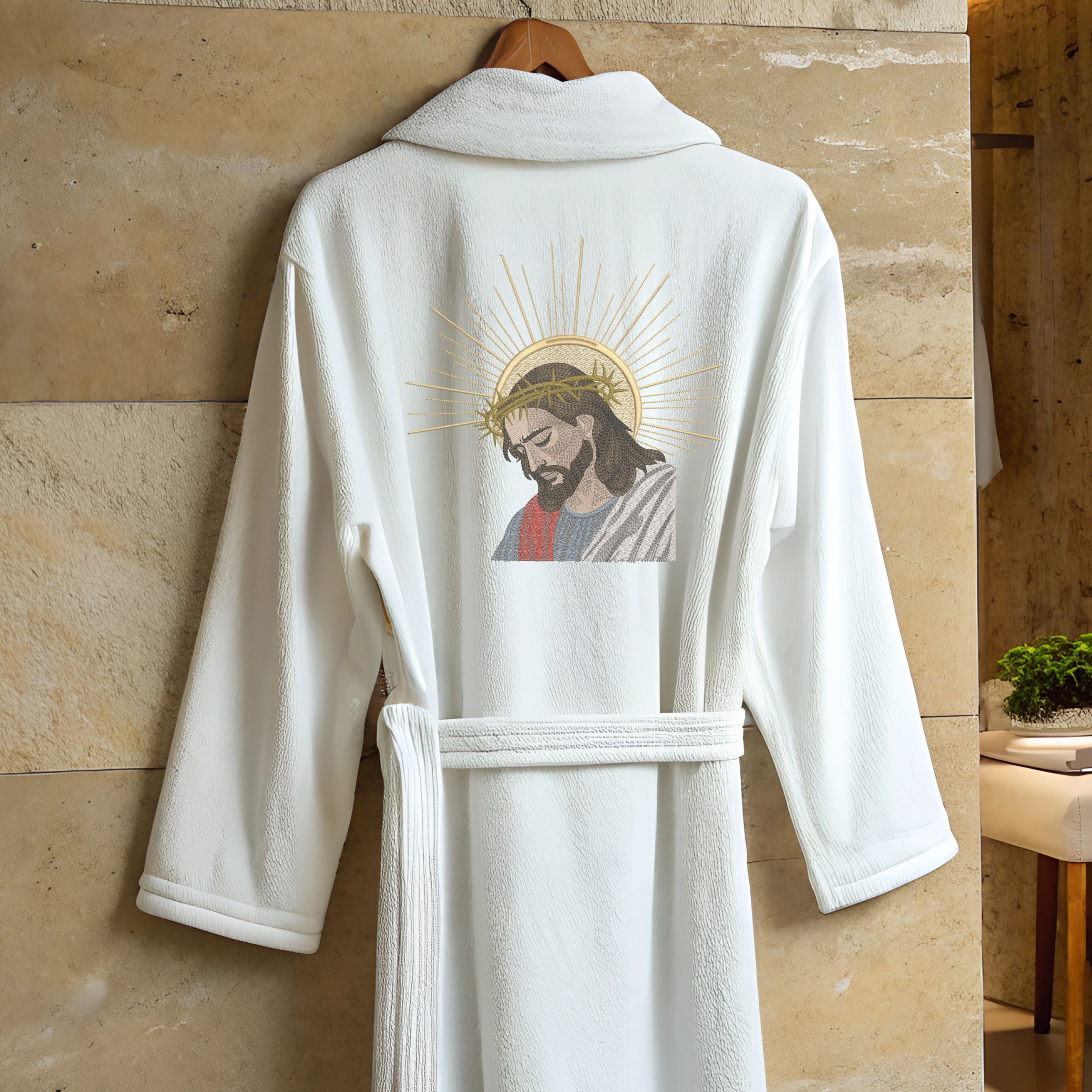 Jesus Christ with Halo and Crown of Thorns-11