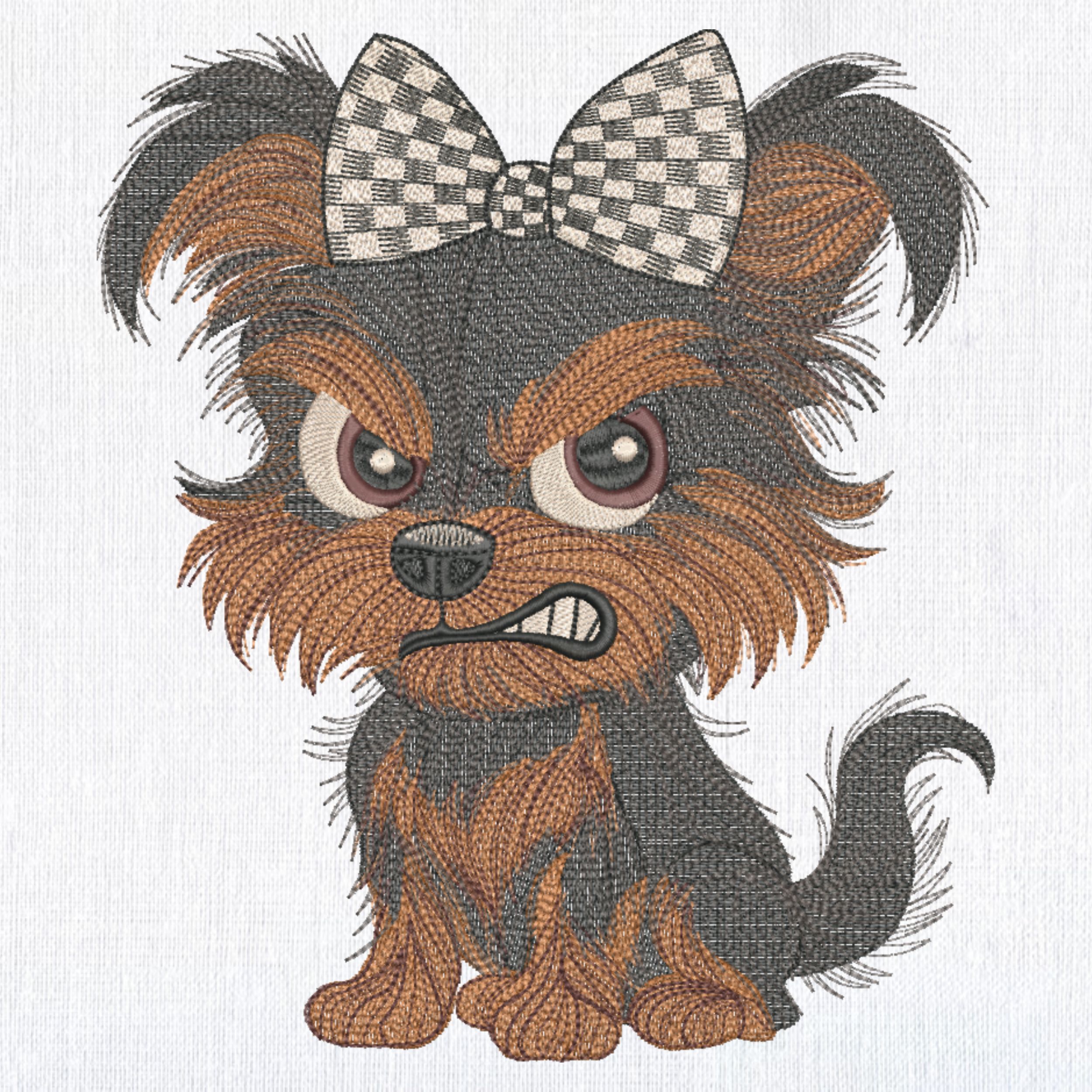Grumpy Cartoon Yorkie Puppy-3