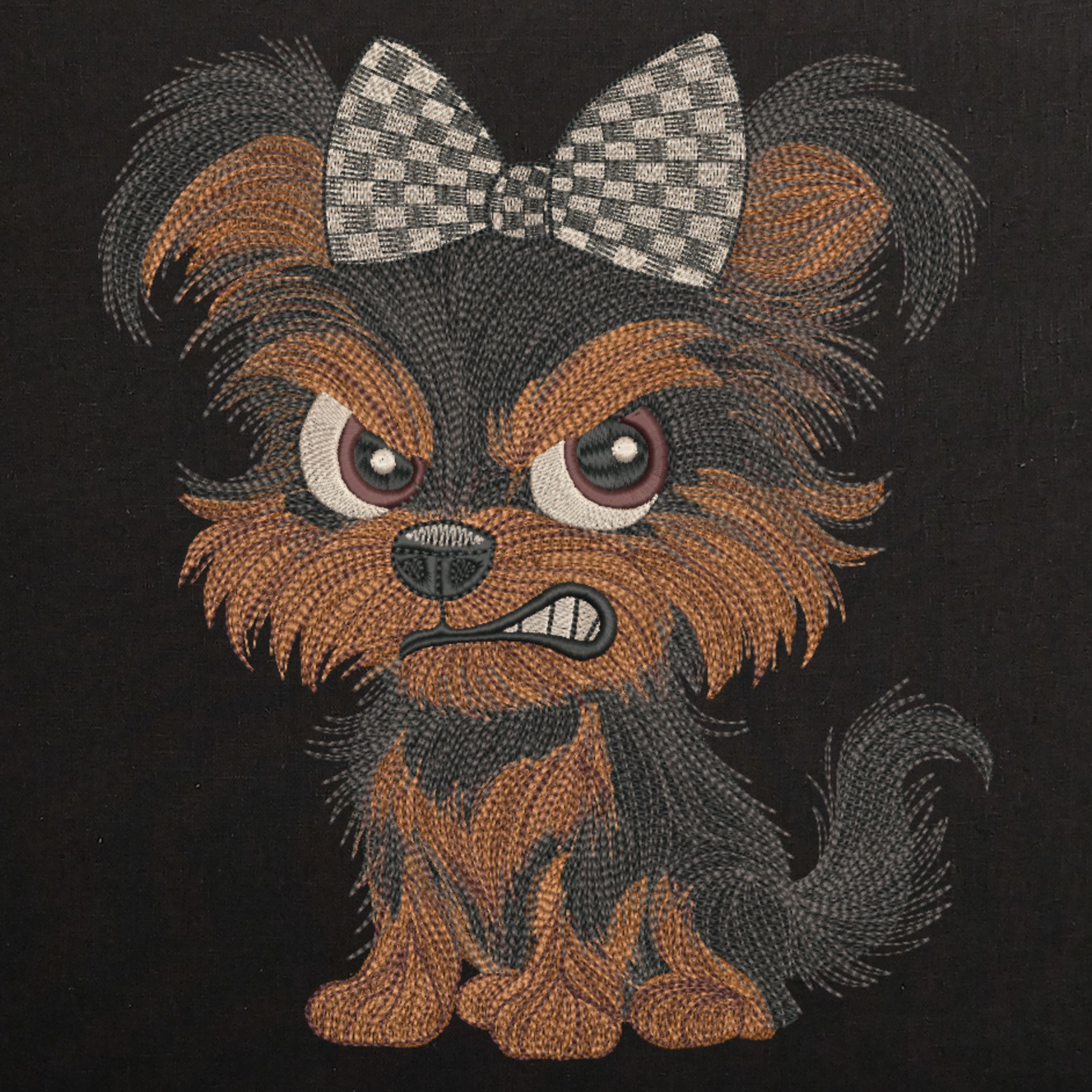 Grumpy Cartoon Yorkie Puppy-4