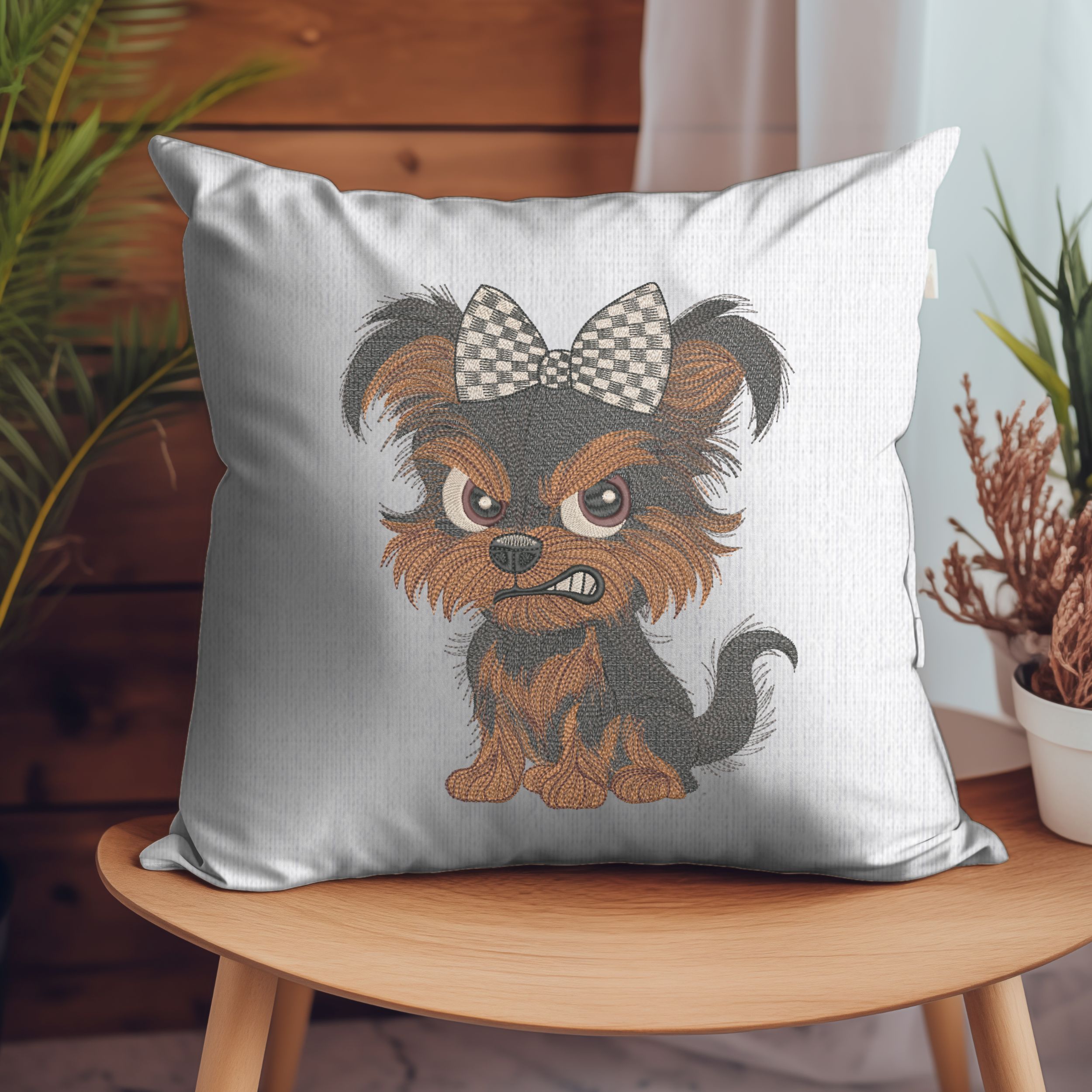 Grumpy Cartoon Yorkie Puppy-6