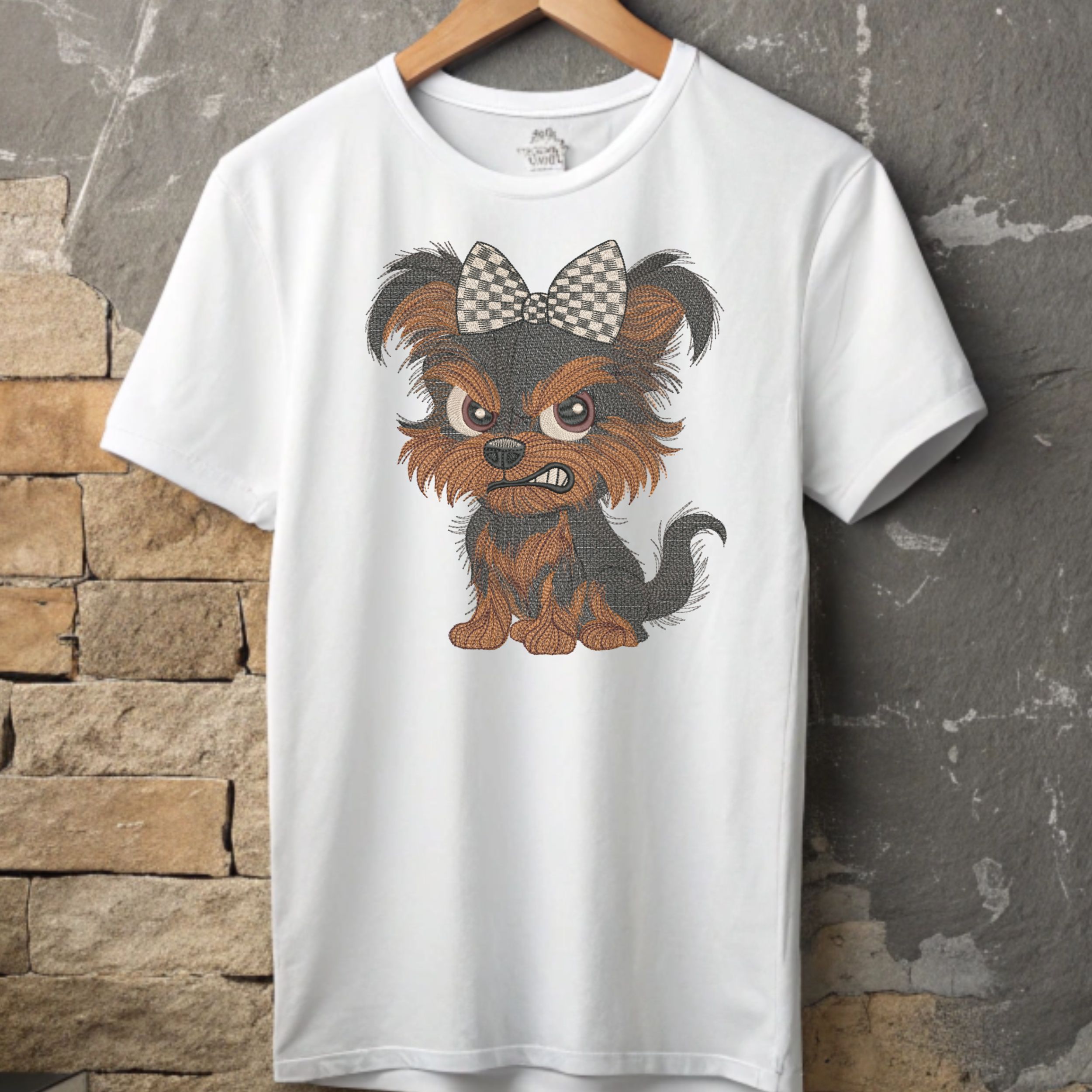 Grumpy Cartoon Yorkie Puppy-7
