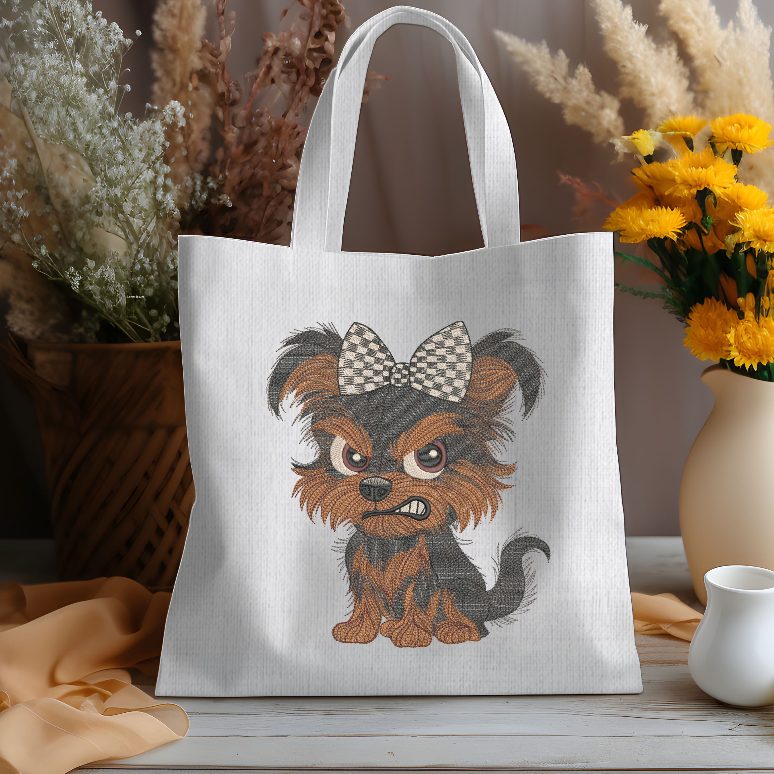 Grumpy Cartoon Yorkie Puppy-8