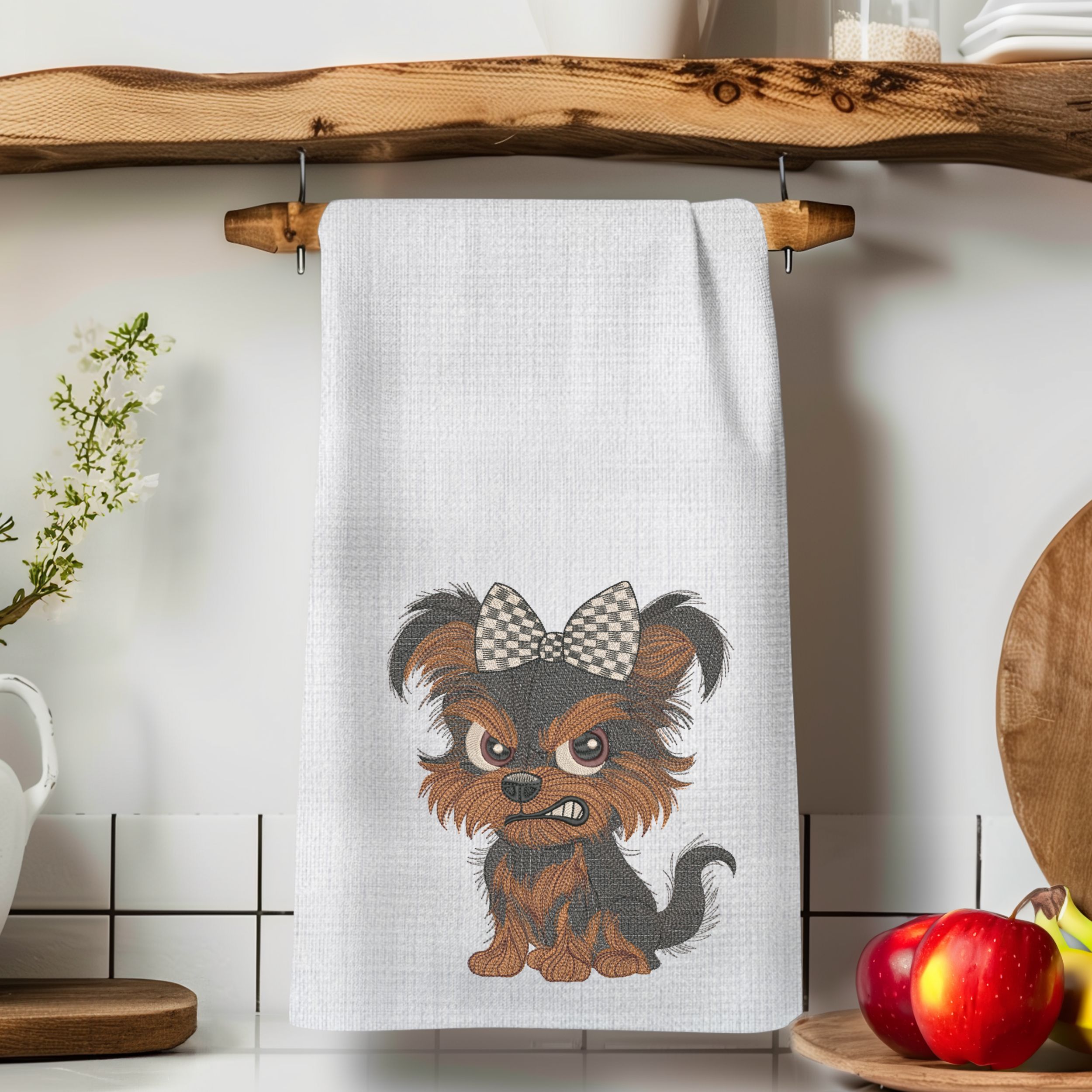 Grumpy Cartoon Yorkie Puppy-9
