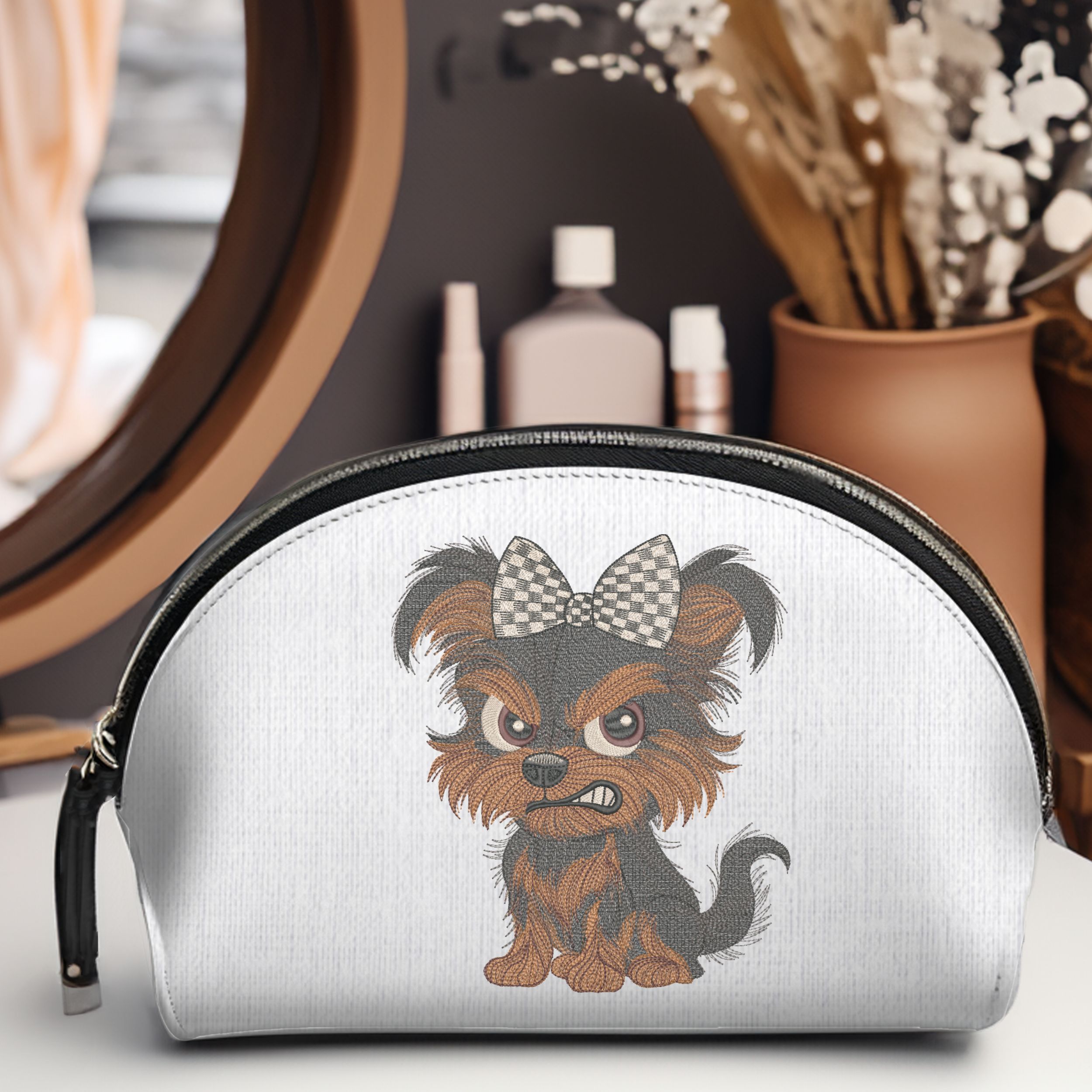 Grumpy Cartoon Yorkie Puppy-10