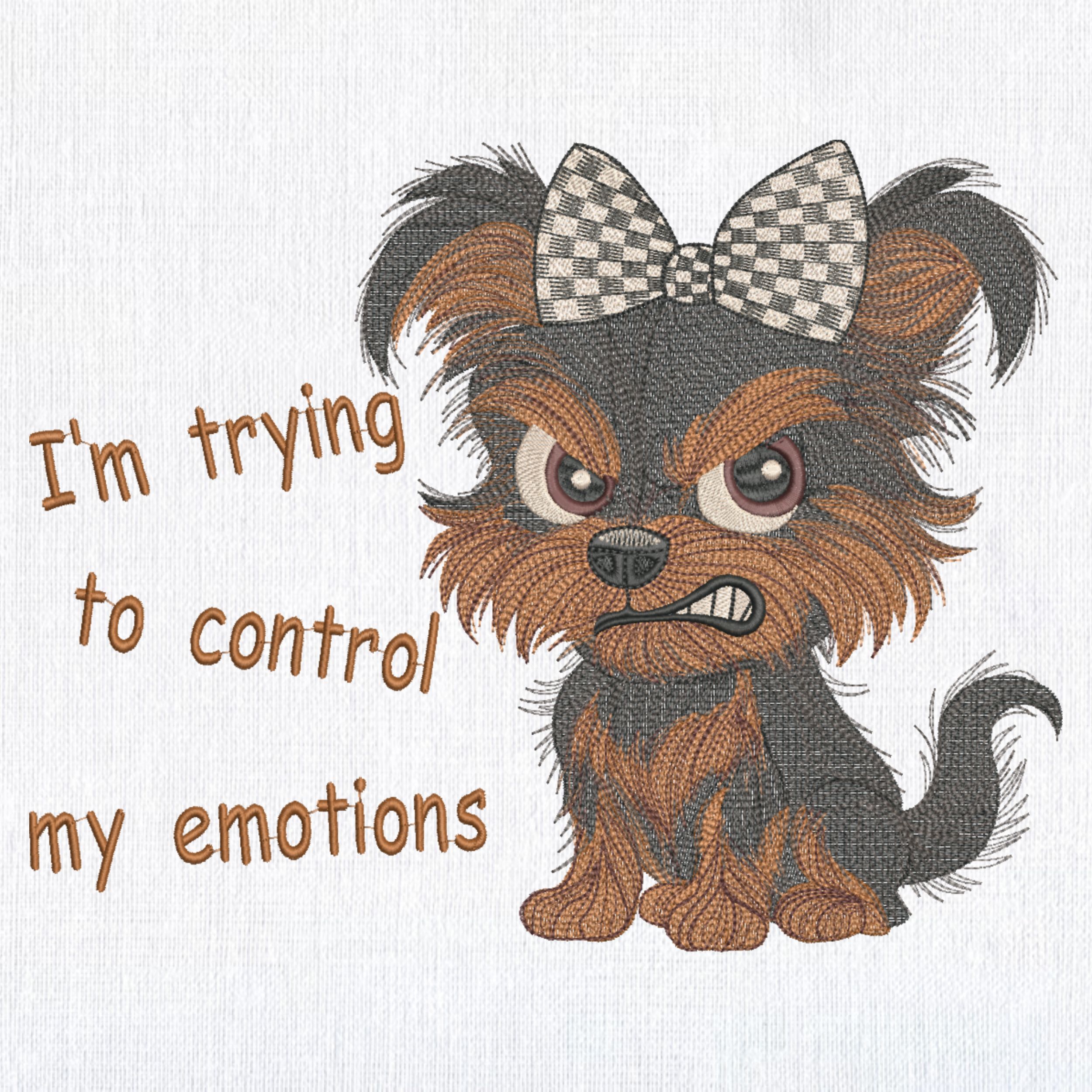 Angry Cartoon Yorkie Puppy with Funny Quote-3