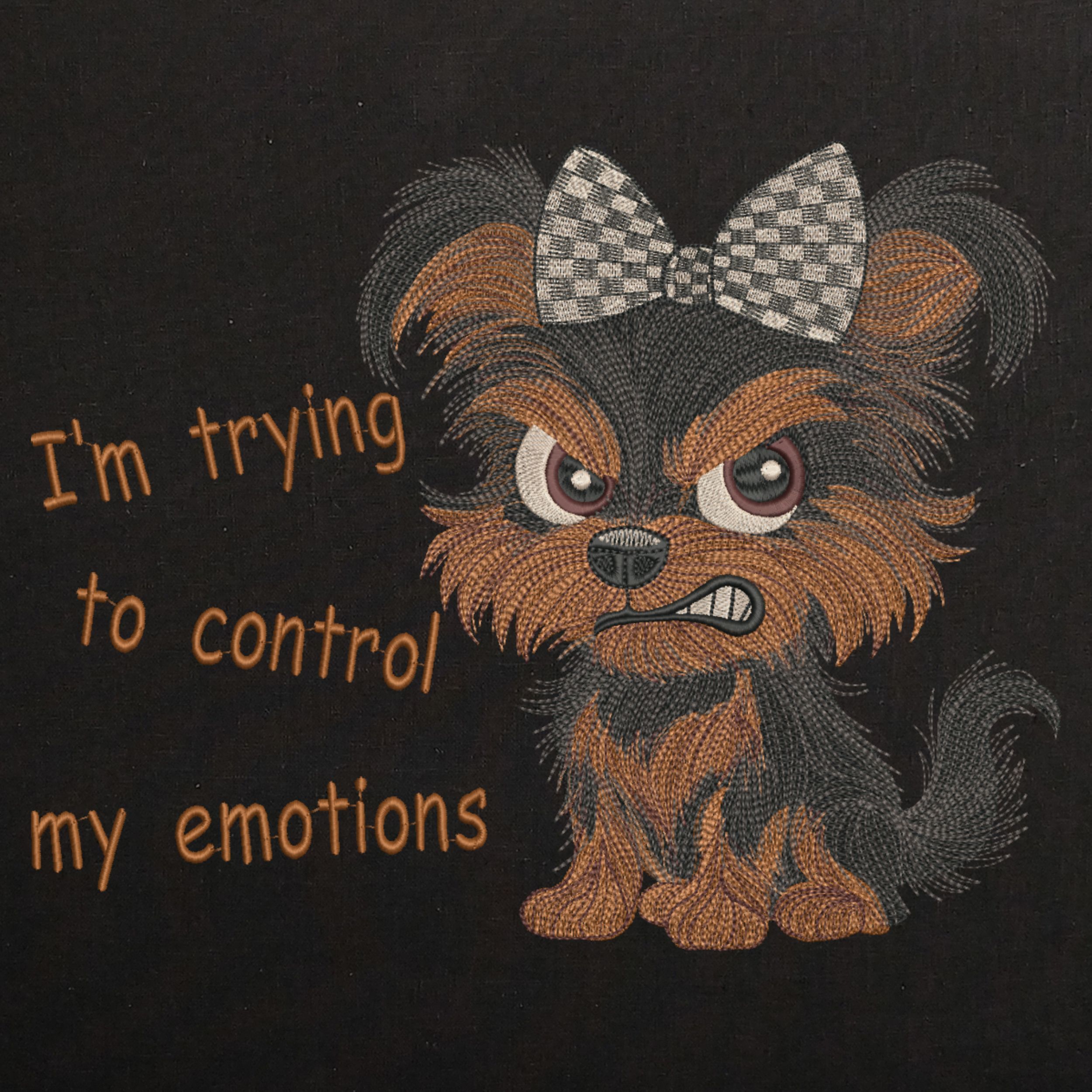 Angry Cartoon Yorkie Puppy with Funny Quote-4