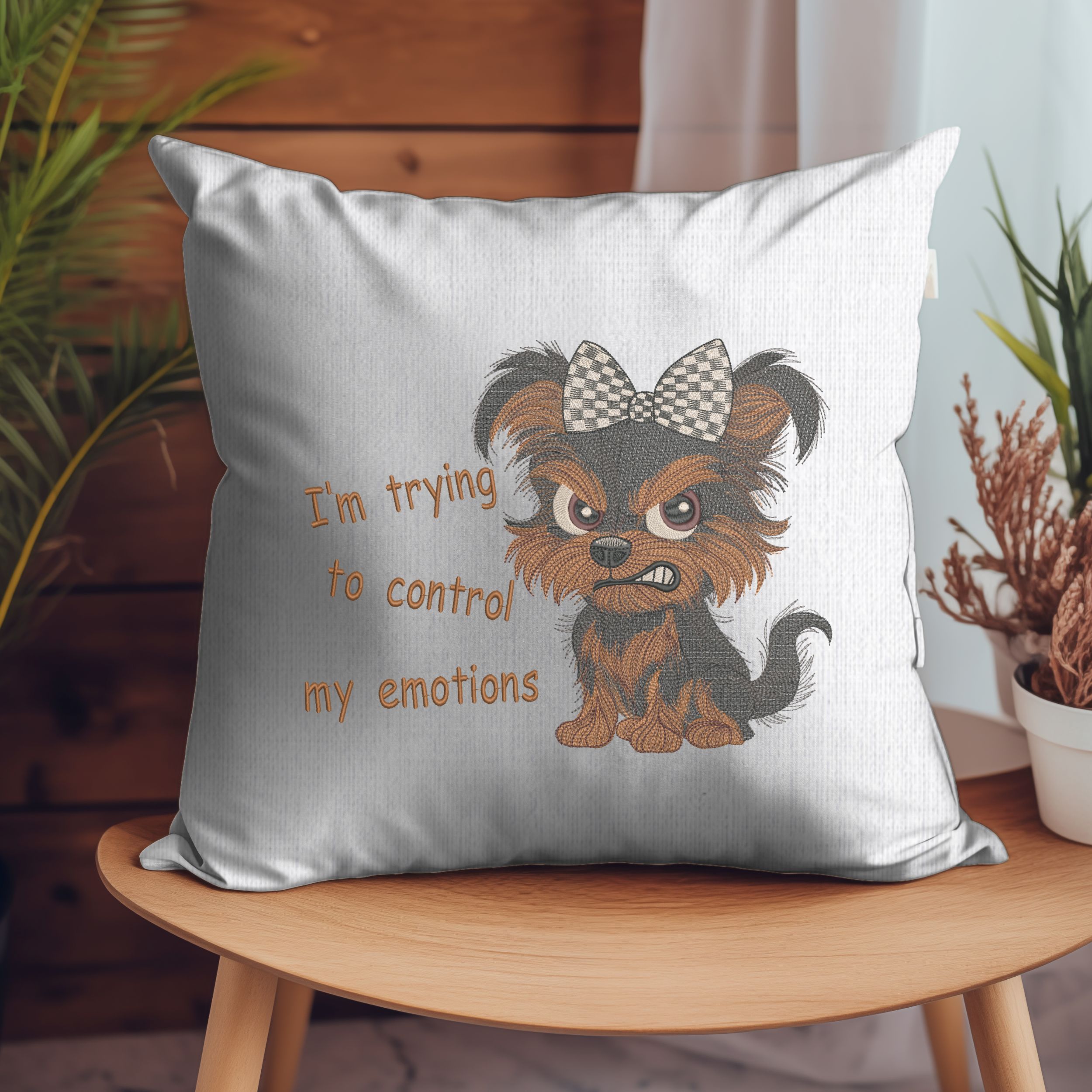 Angry Cartoon Yorkie Puppy with Funny Quote-6