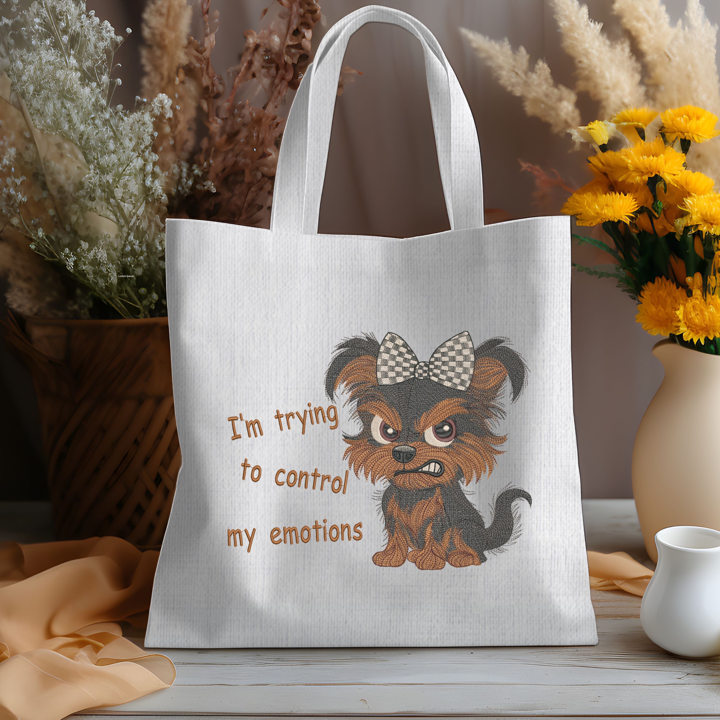 Angry Cartoon Yorkie Puppy with Funny Quote-8