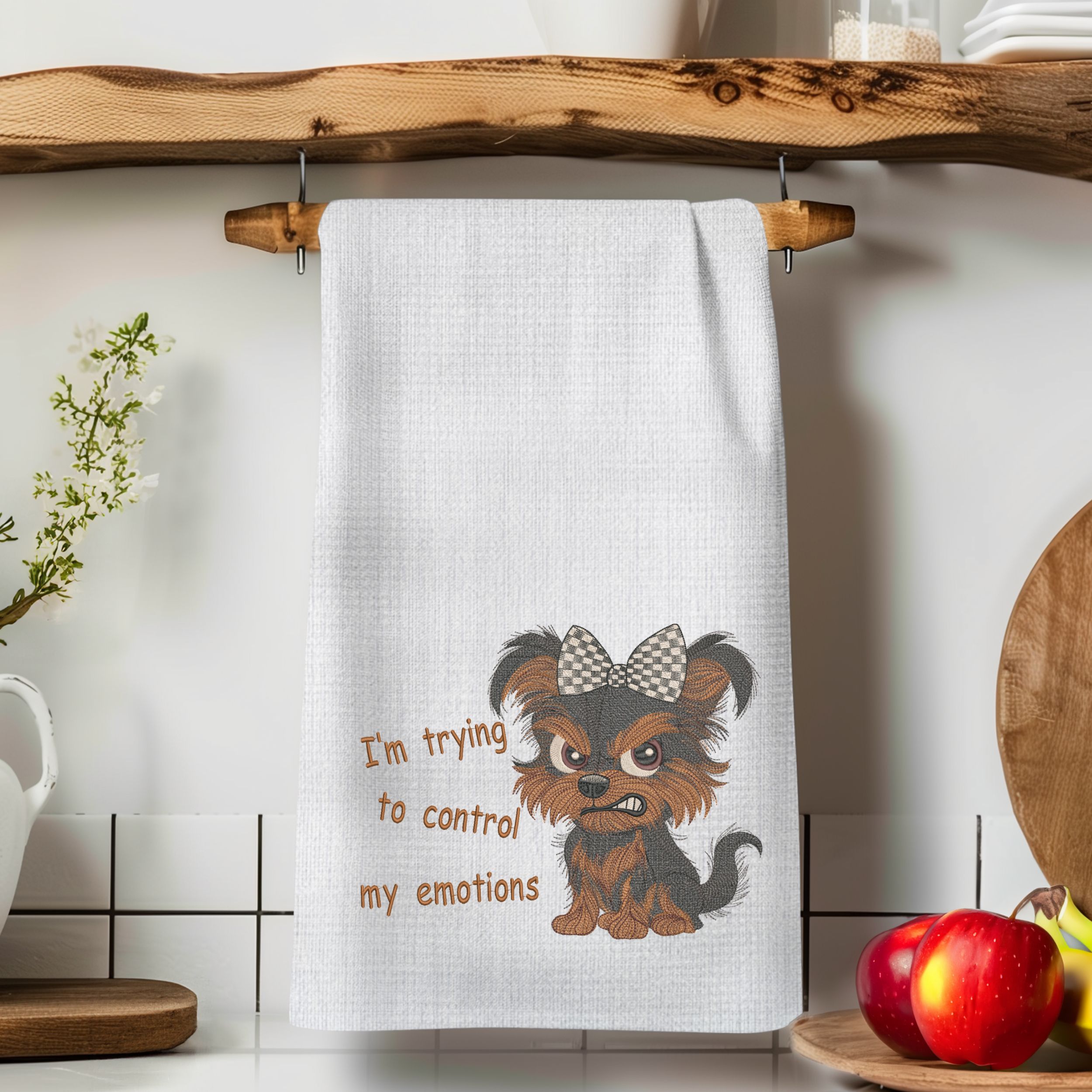 Angry Cartoon Yorkie Puppy with Funny Quote-9