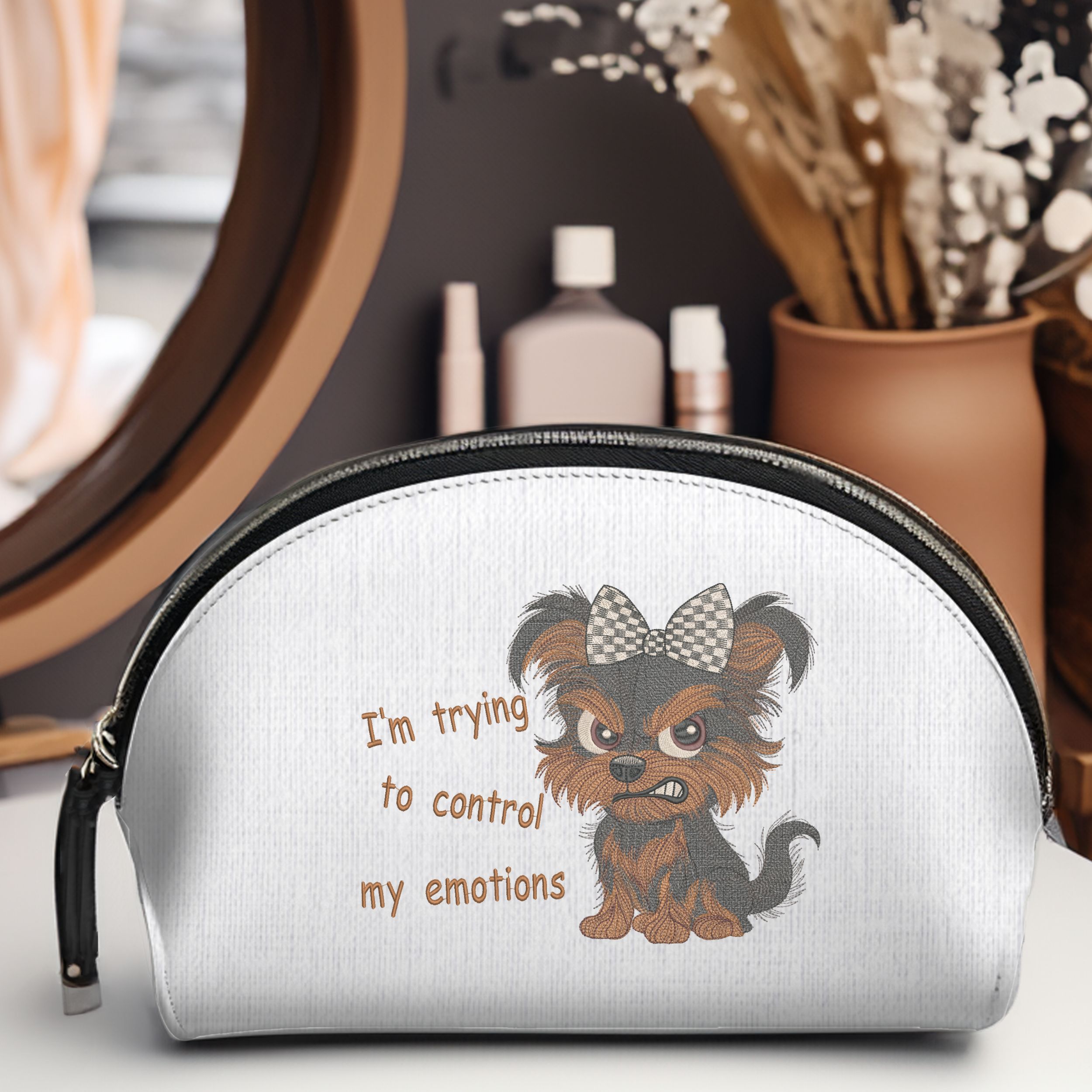 Angry Cartoon Yorkie Puppy with Funny Quote-10