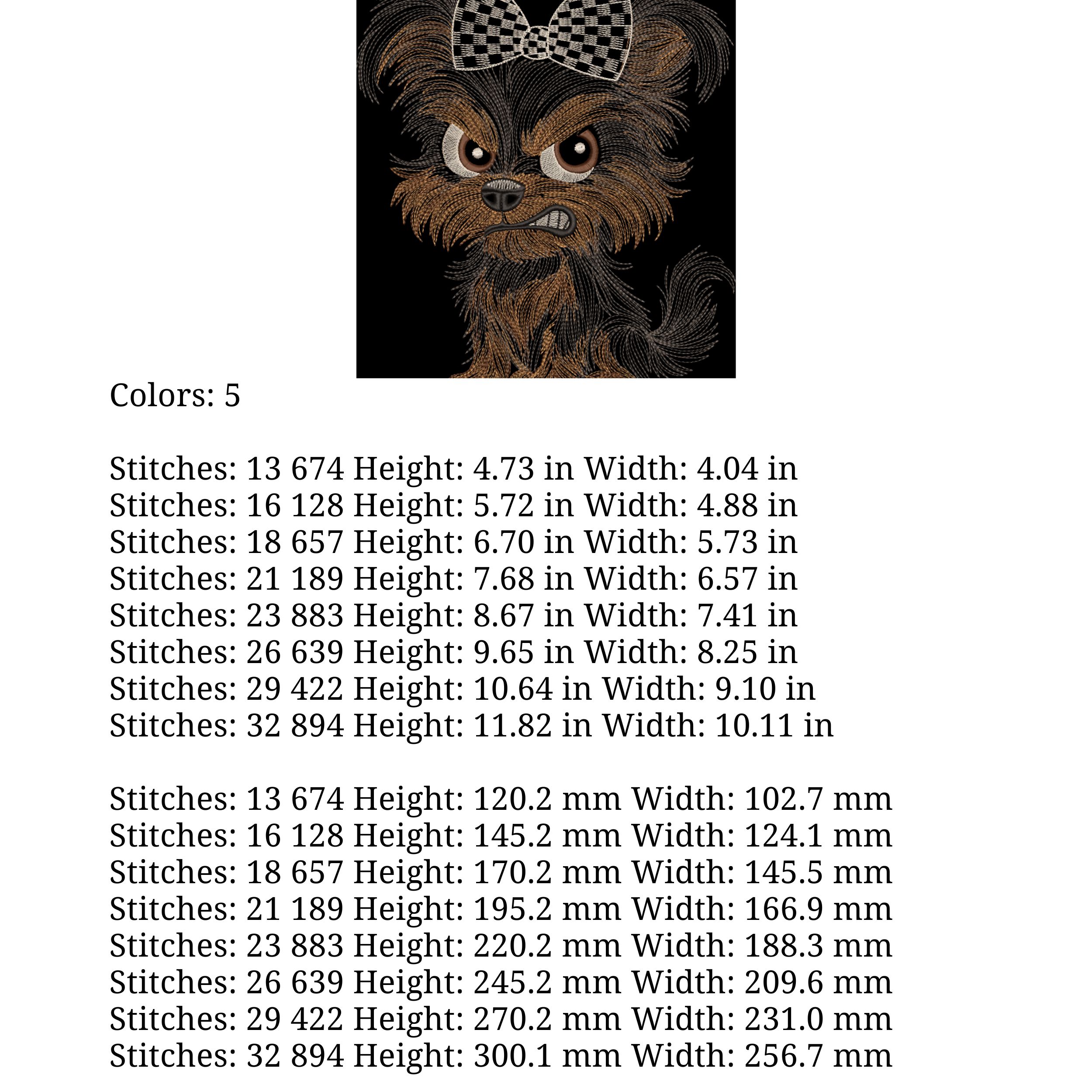 Funny Grumpy Cartoon Yorkie Dog with Big Eyes and Bow-4