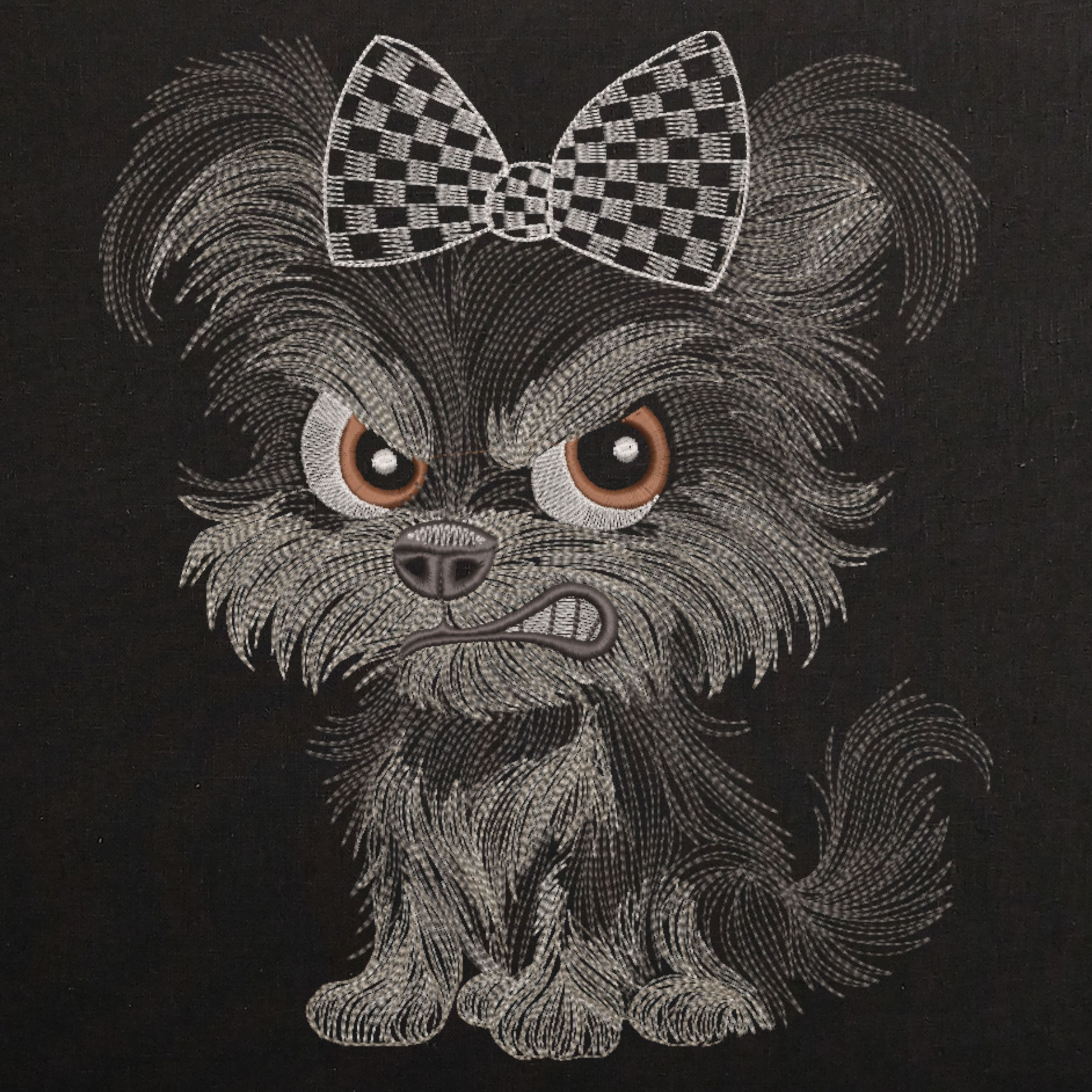 Angry Black Gray Yorkie Puppy-3