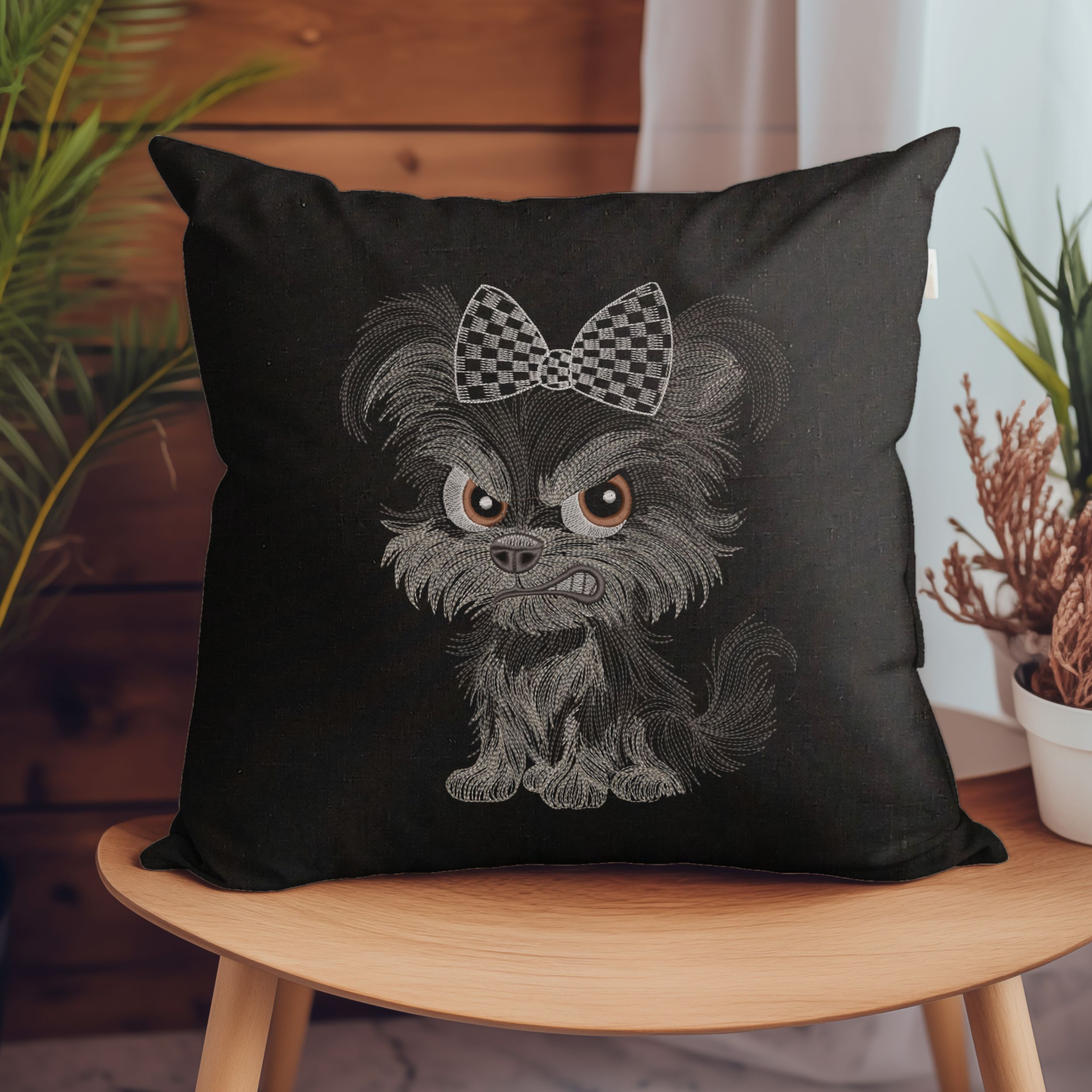 Angry Black Gray Yorkie Puppy-5