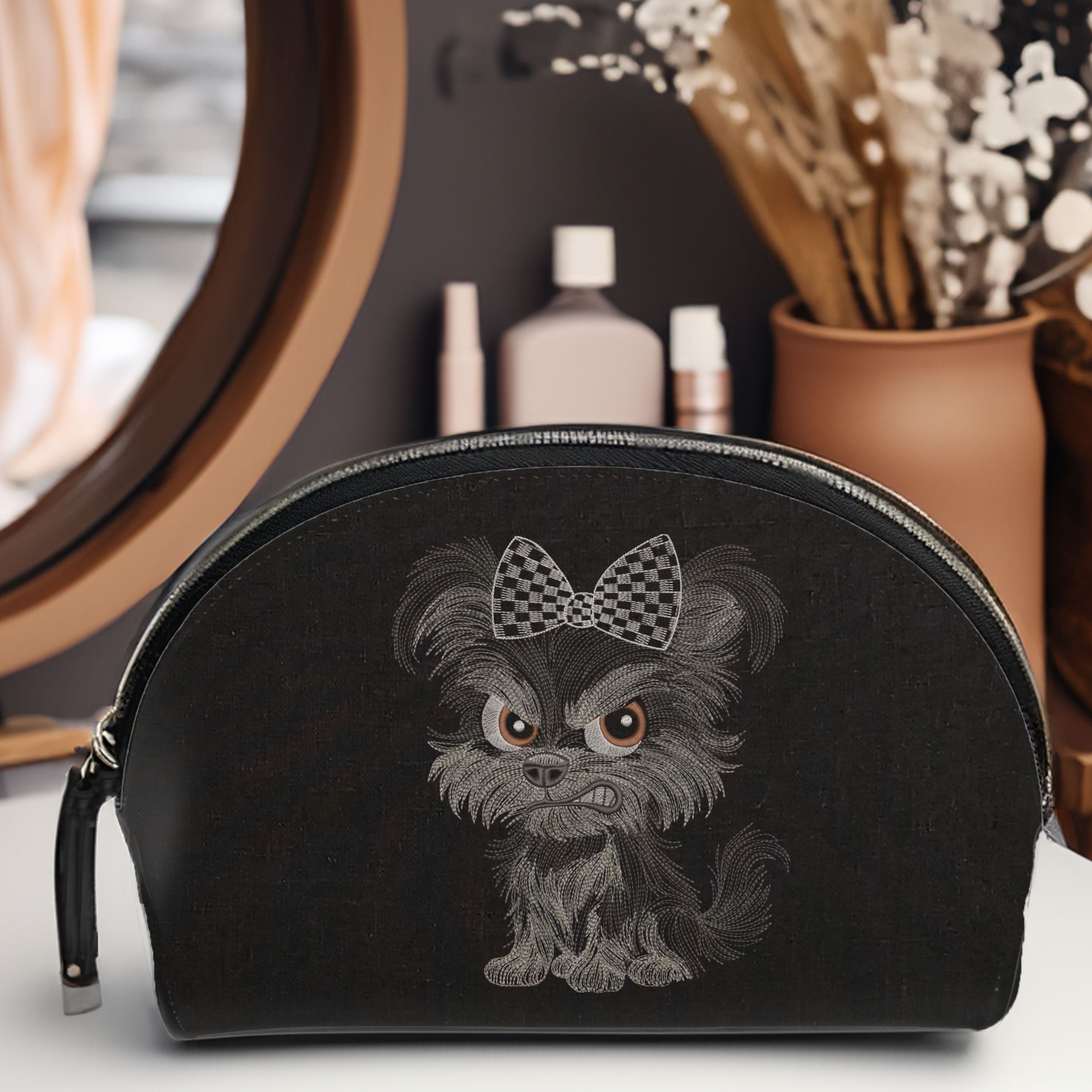 Angry Black Gray Yorkie Puppy-8