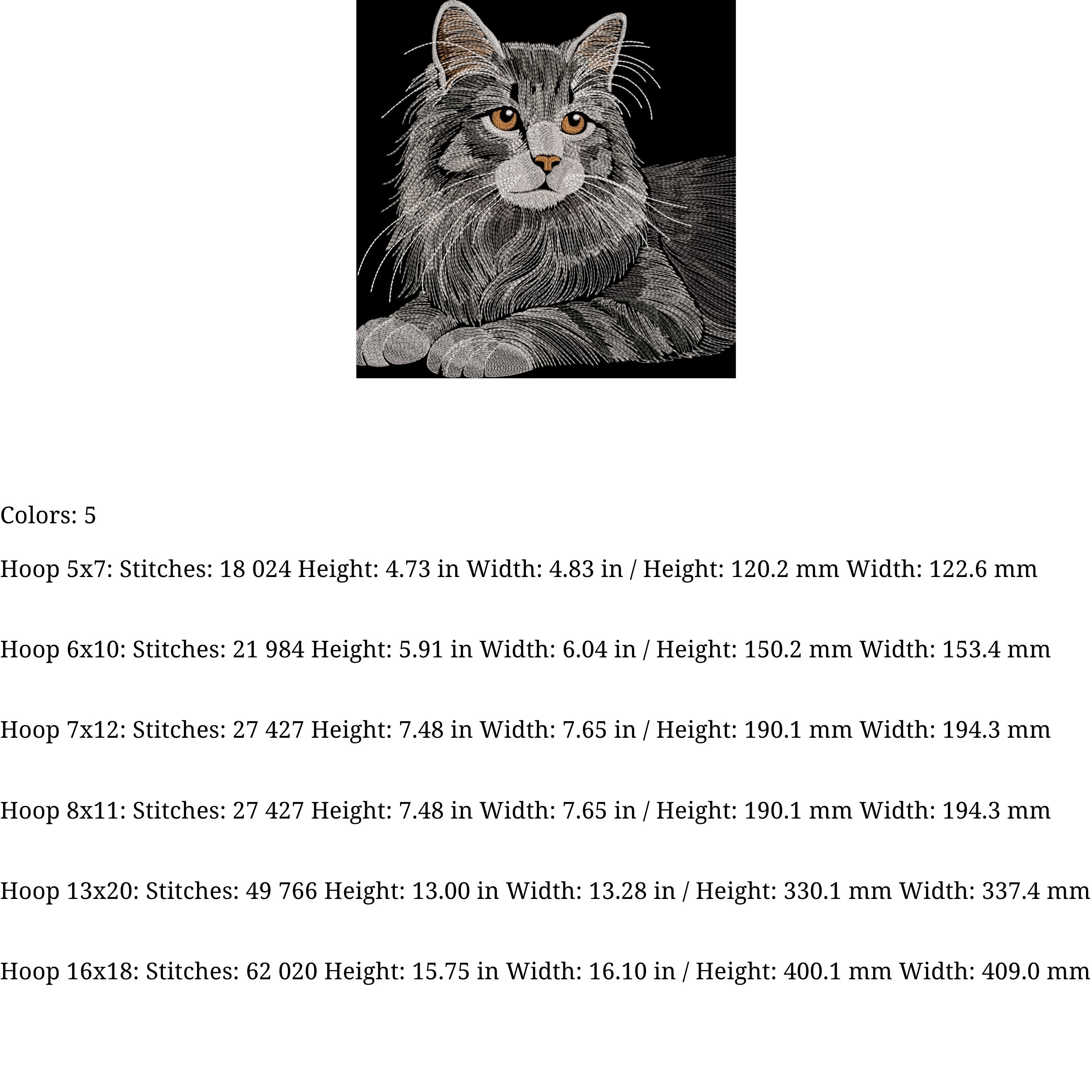 Realistic Long-Haired Fluffy Cat Portrait in Monochrome-4