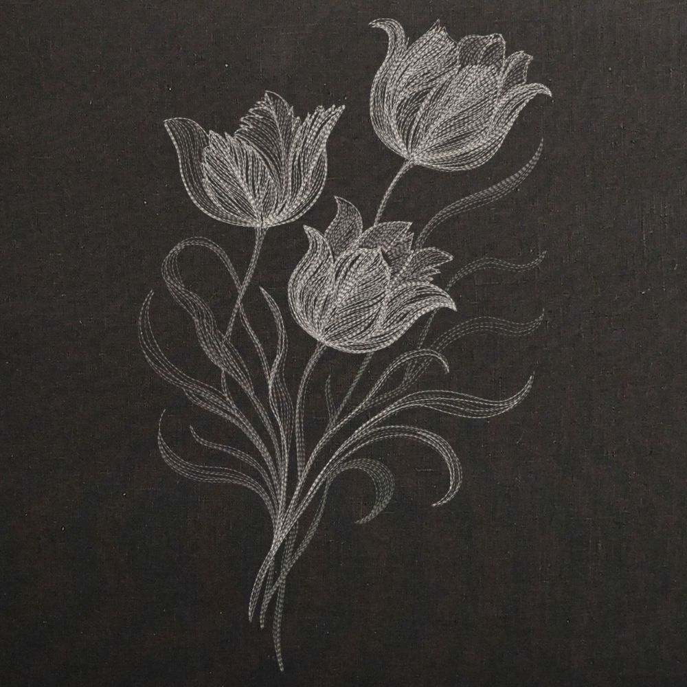 Elegant Tulip Trio Blackwork-3