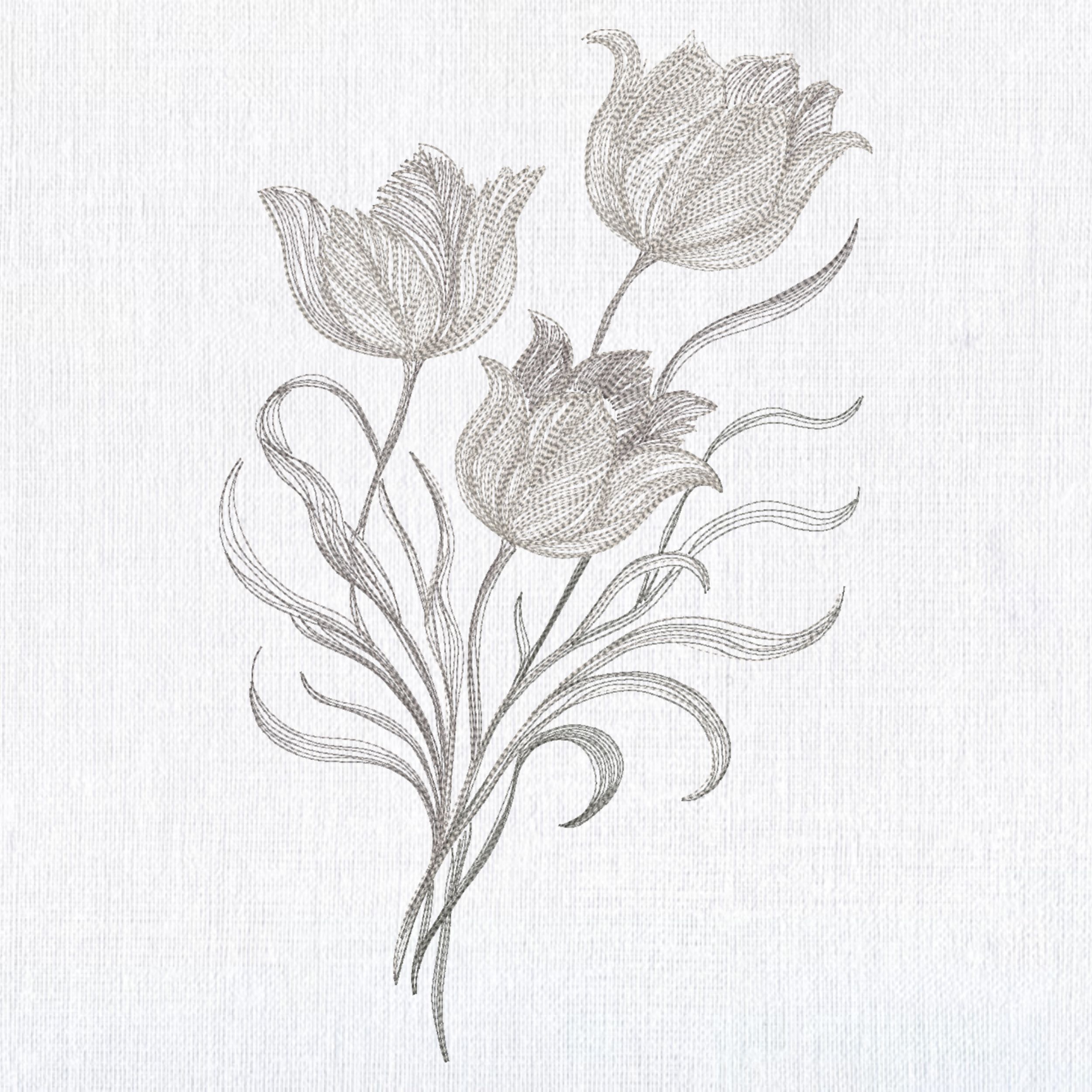 Elegant Tulip Trio Blackwork-4