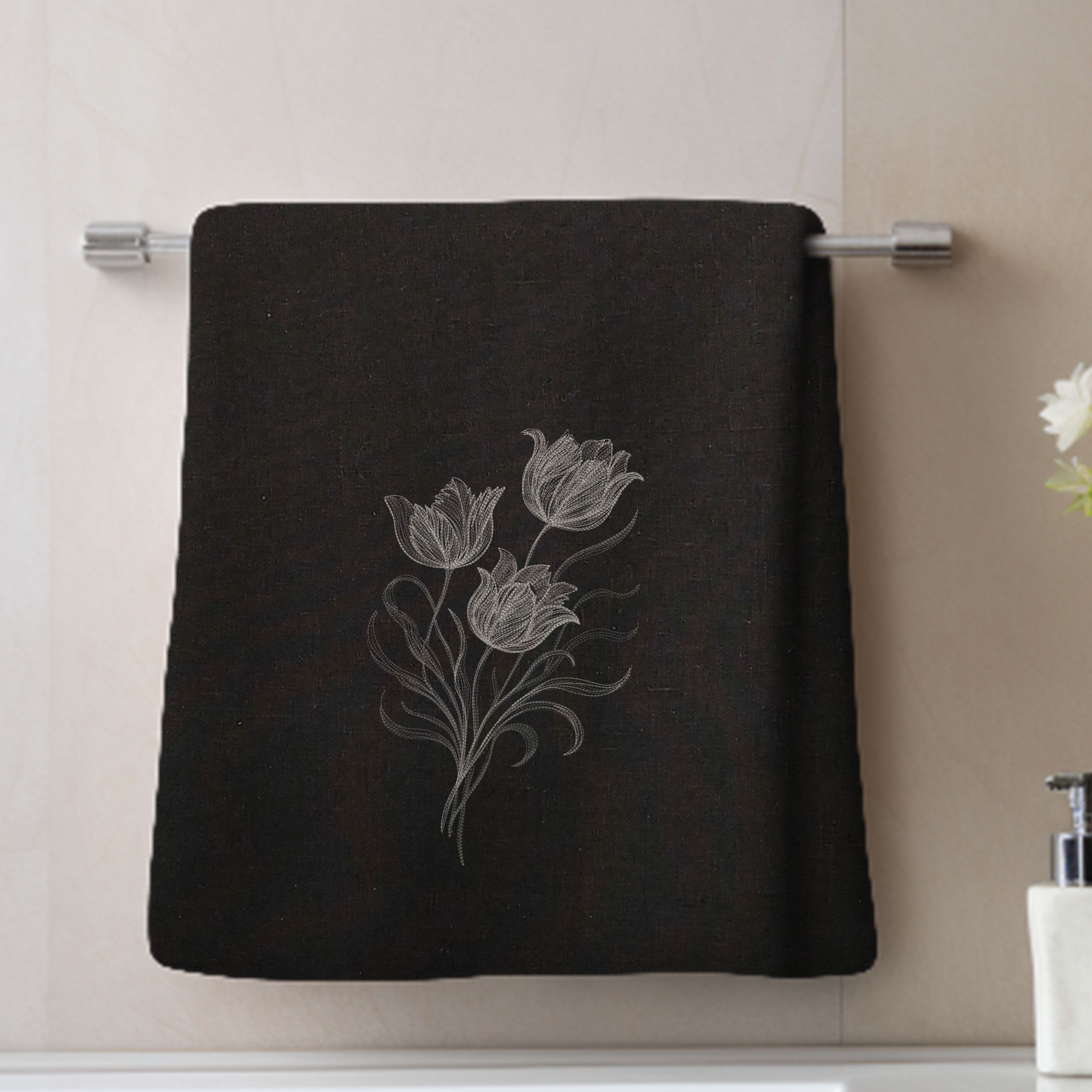 Elegant Tulip Trio Blackwork-7