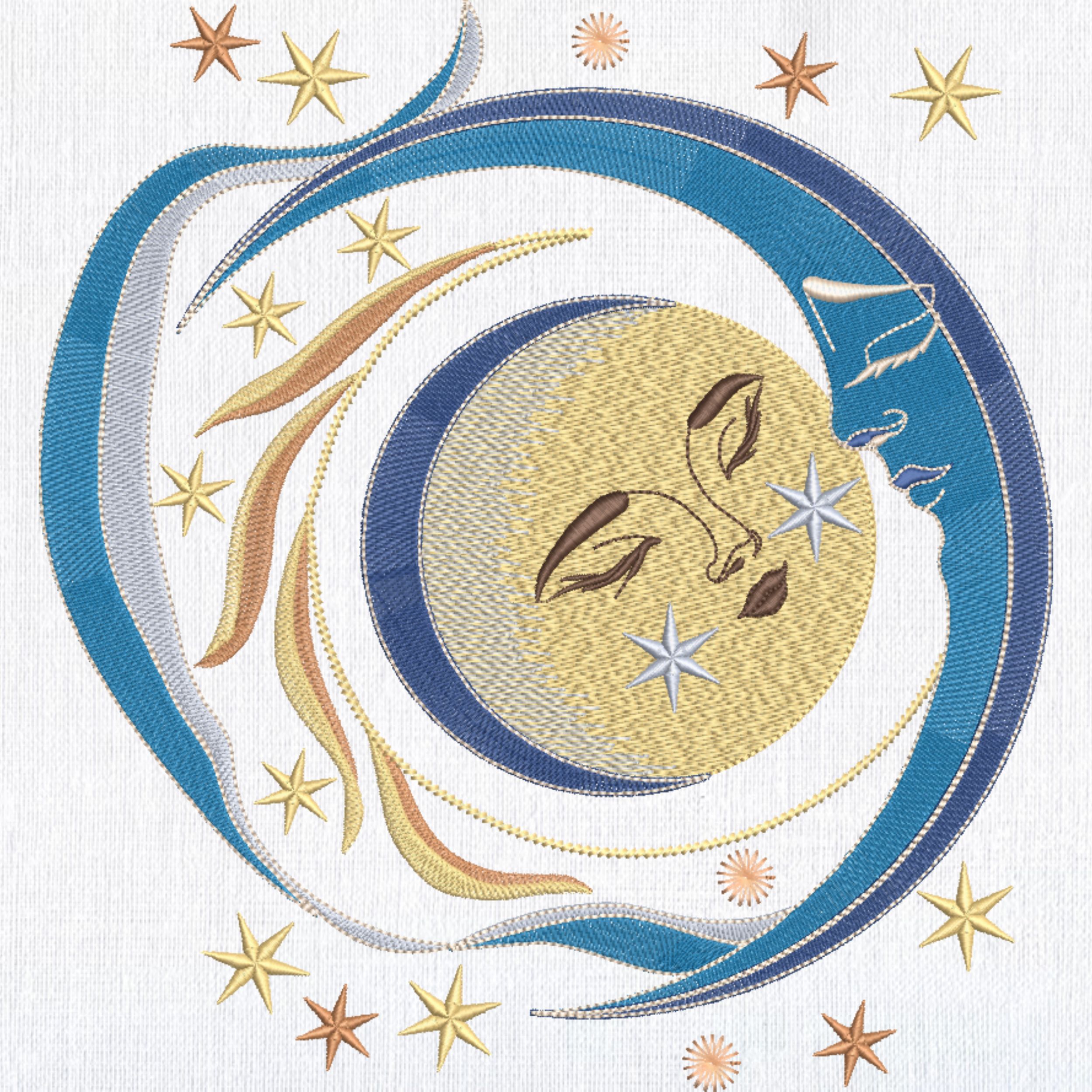 Celestial Moon Phases, Blue Floral Butterflies-6