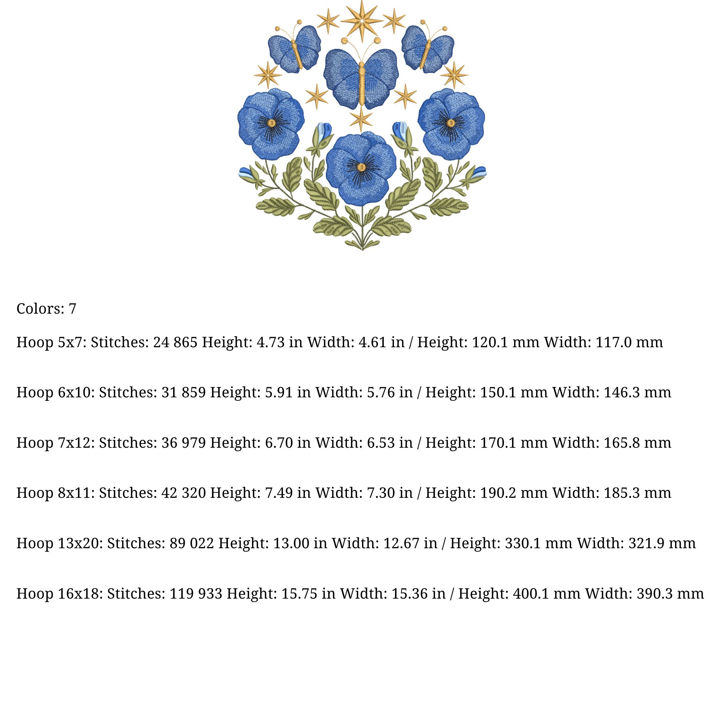 Celestial Moon Phases, Blue Floral Butterflies-9